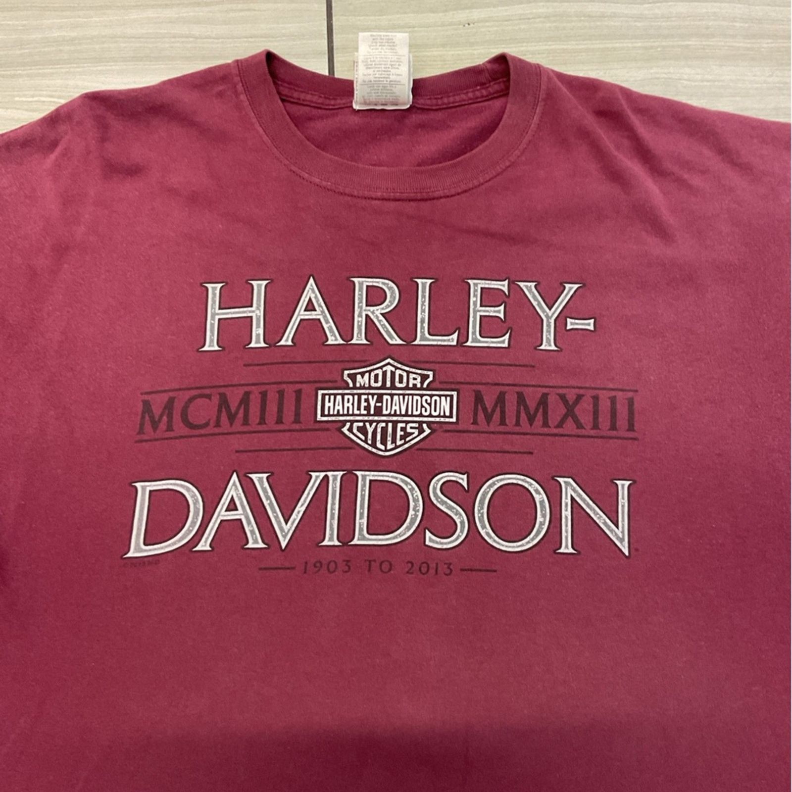 Harley Davidson Harley-Davidson Triples Morgantown WV Maroon T-Shirt Size US XXL / EU 58 / 5 - 5 Thumbnail