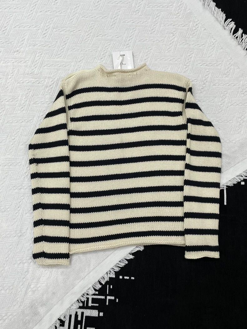 Dior Dior Side button striped rolled-edged sweater Size XS / US 0-2 / IT 36-38 - 3 Thumbnail
