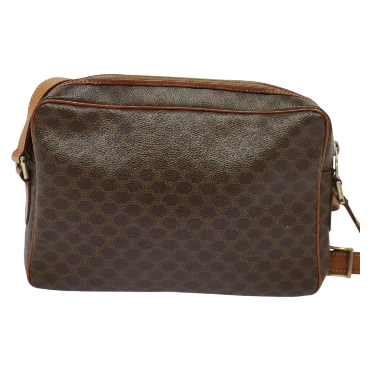Celine CELINE Macadam Canvas Shoulder Bag Pvc Leather Brown Gold Size ONE SIZE - 3 Thumbnail