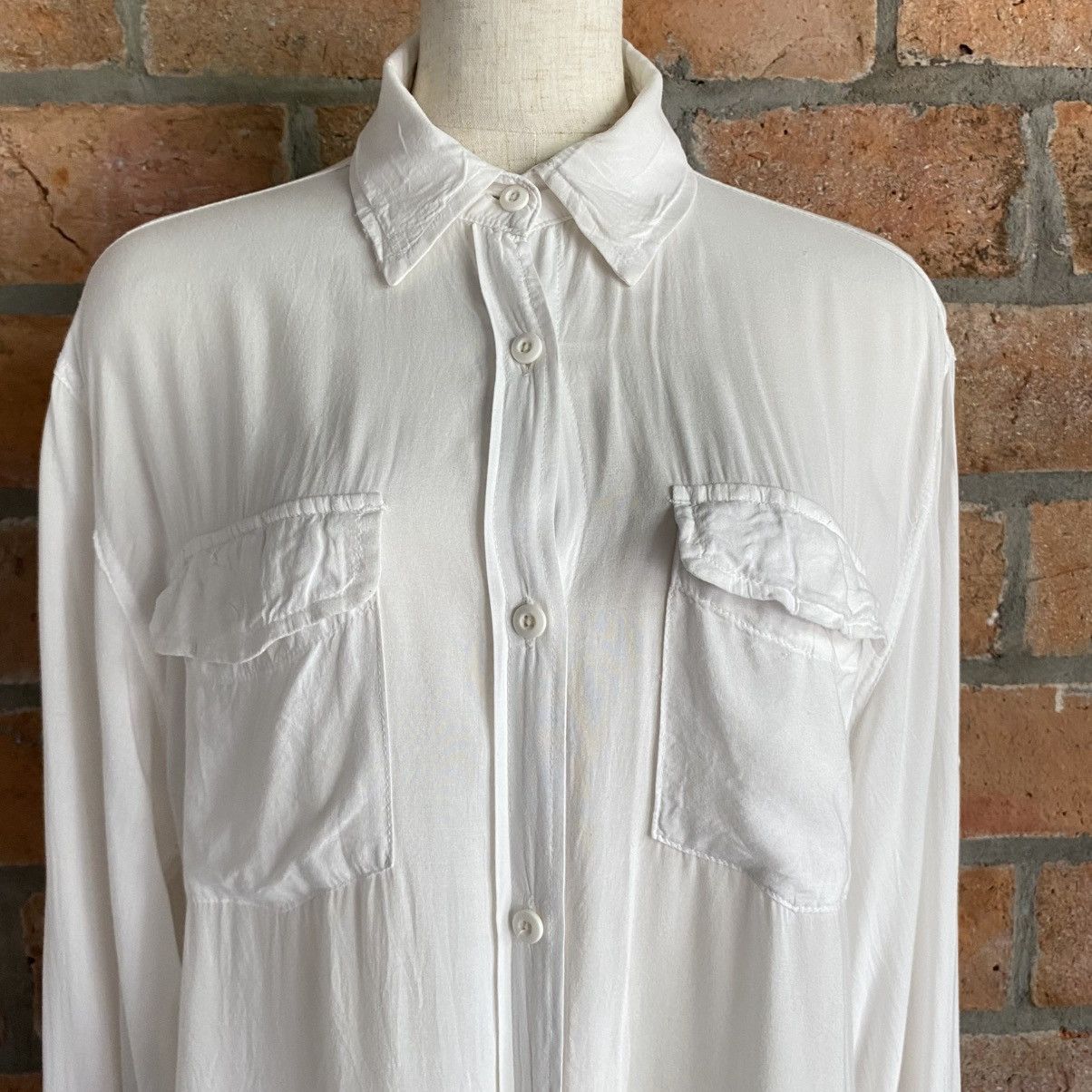 Designer × Japanese Brand G. O. A. White Classic Shirt with Roll-Up Sleeves Size M / US 6-8 / IT 42-44 - 18 Thumbnail