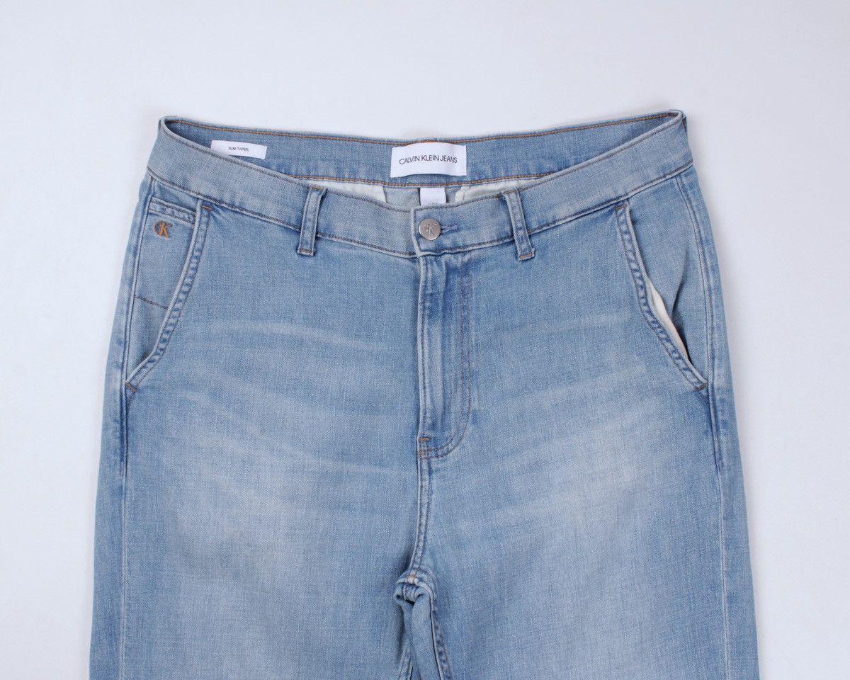 Calvin Klein × Designer Calvin Klein Jeans Light Blue Slim Taper Chino Style Jeans Size US 32 / EU 48 - 9 Thumbnail