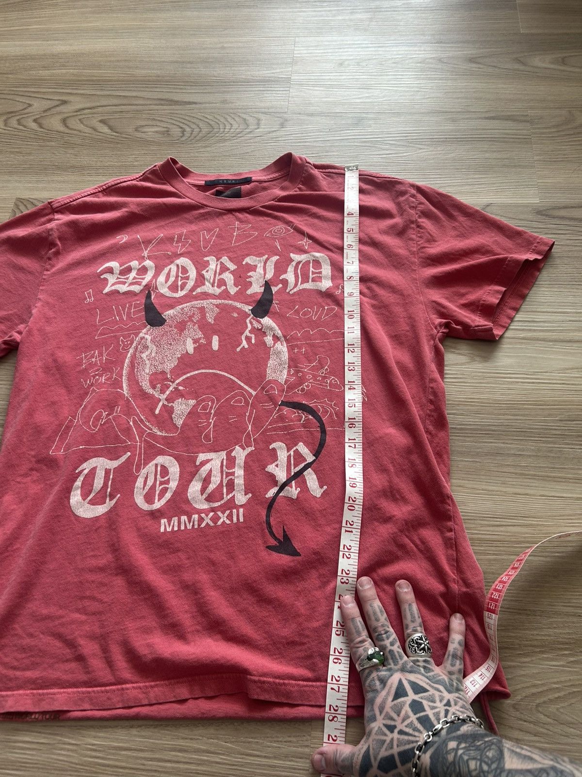 Ksubi Ksubi world tour Metal tee size Medium Red Size US M / EU 48-50 / 2 - 8 Thumbnail