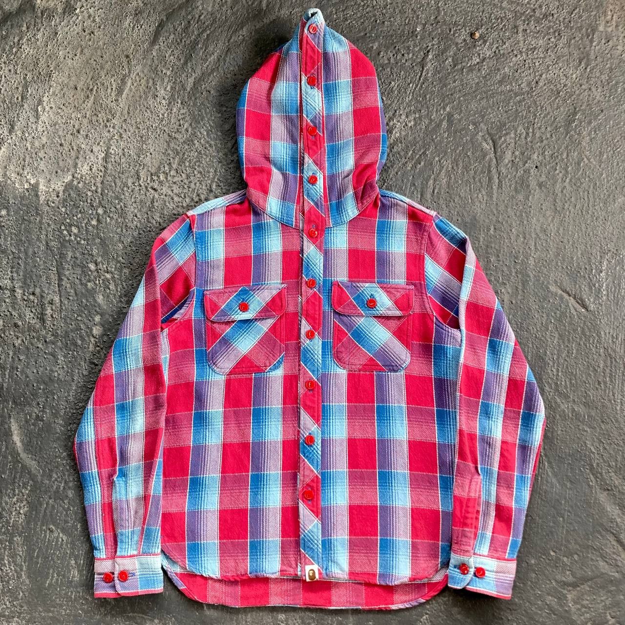 Bape flannel hoodie best sale