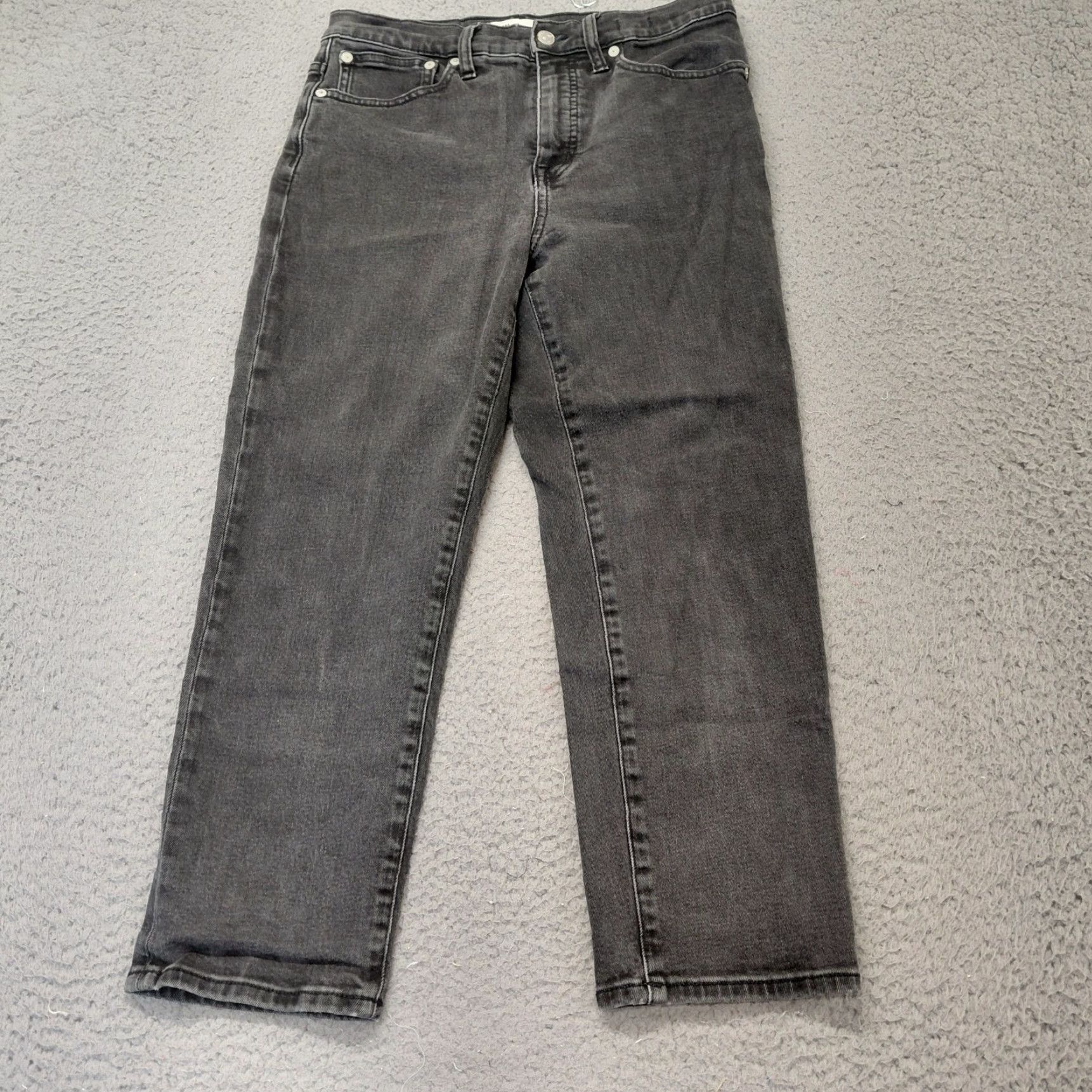 Madewell Madewell Jeans Women’s 28P Black Denim Classic Straight 5 Pocket Stretch Slim Fit Pocket Zipper Button Casual Workwear City 90s Mens Womens Girls? Size 28" / US 6 / IT 42 - 2 Thumbnail