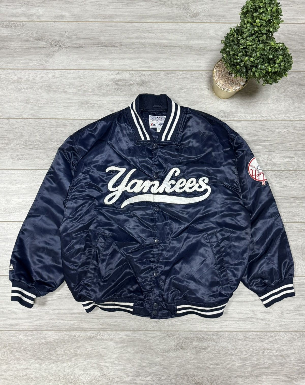 Majestic Majestic Yankees vintage baseball bomber varsity buttons Size US XXL / EU 58 / 5 - 1 Thumbnail