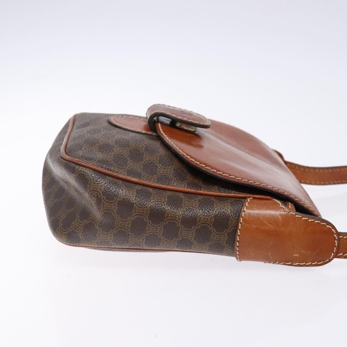 Celine CELINE Macadam Canvas Shoulder Bag Pvc Leather Brown Gold Size ONE SIZE - 4 Thumbnail