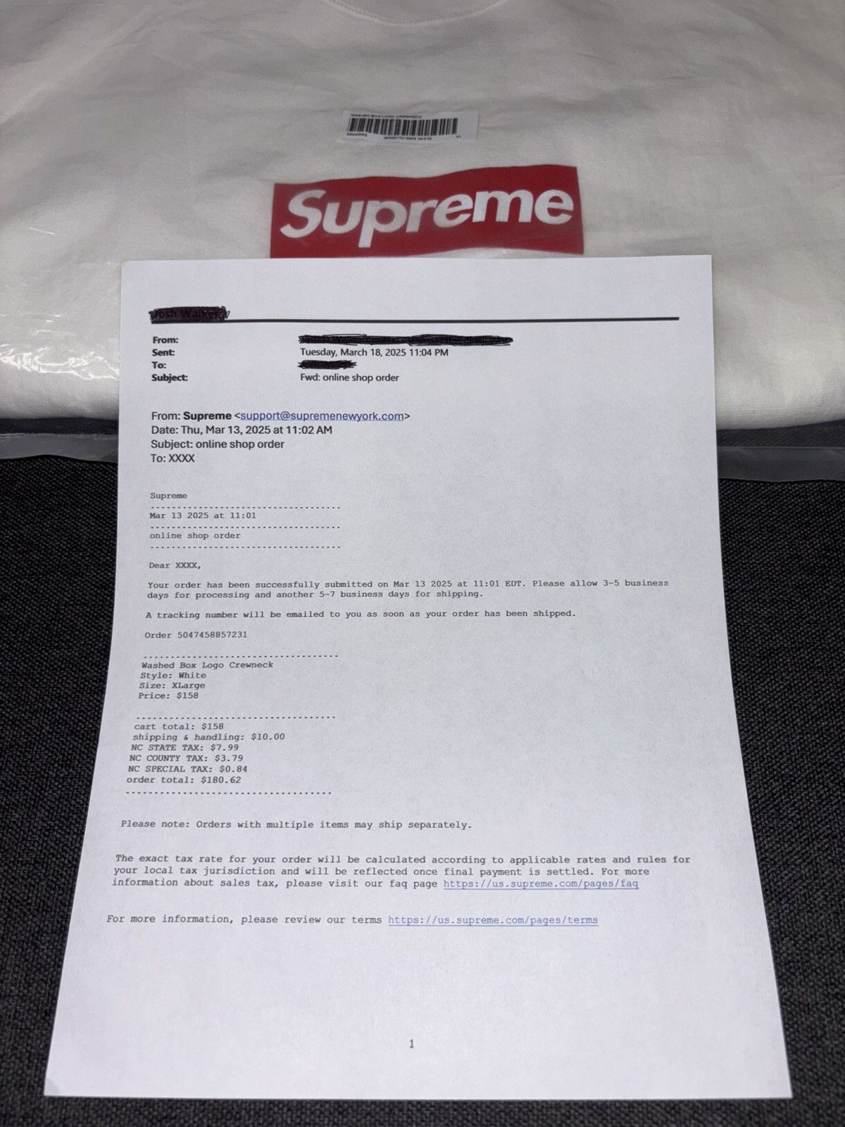 Supreme SUPREME Washed Box Logo Crewneck White X-Large SS25SW2 BNIB Size US XL / EU 56 / 4 - 19 Thumbnail