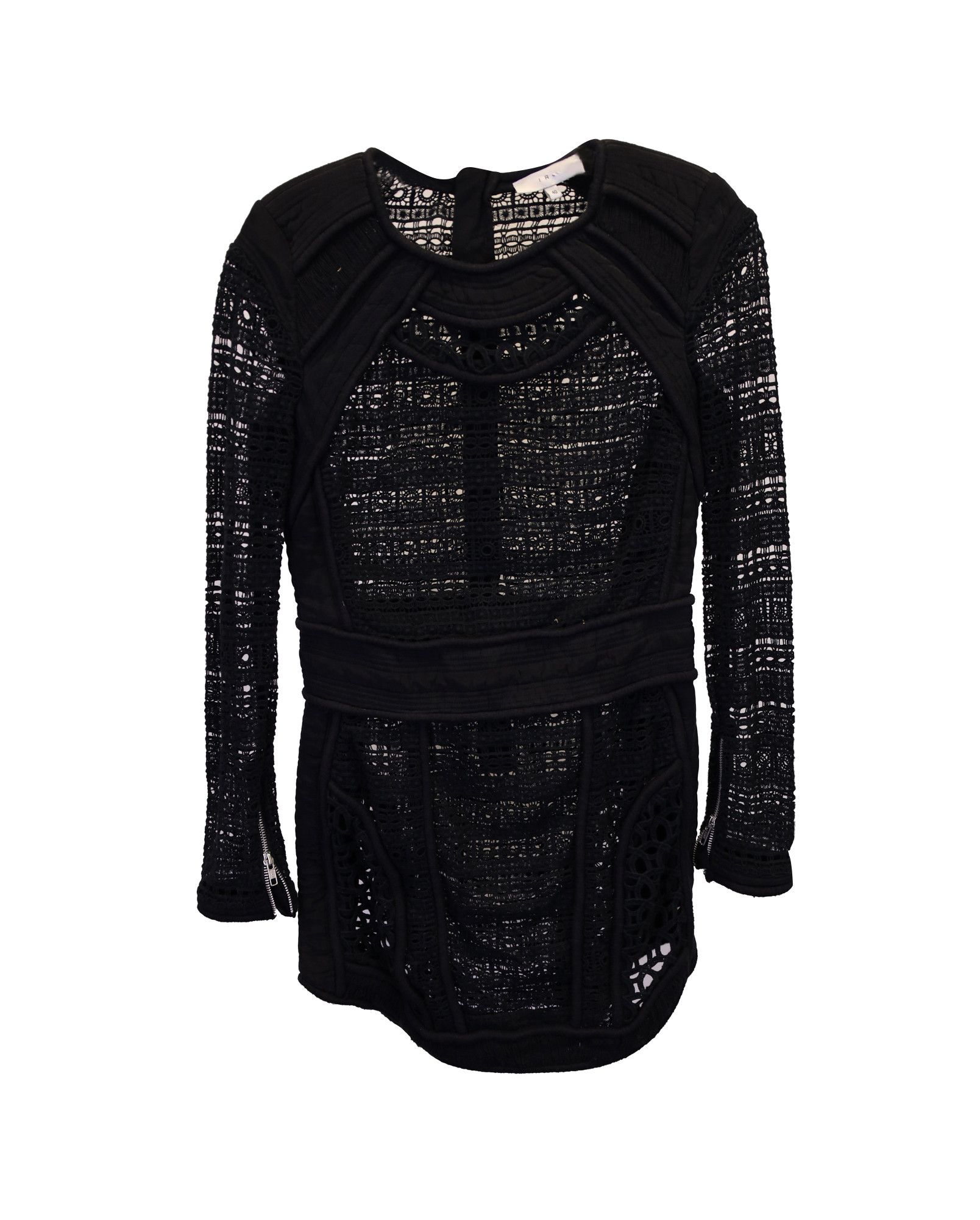 Iro Iro Castely Lace Mini Dress in Black Cotton Size XXS / US 00 / IT 34 - 1 Thumbnail