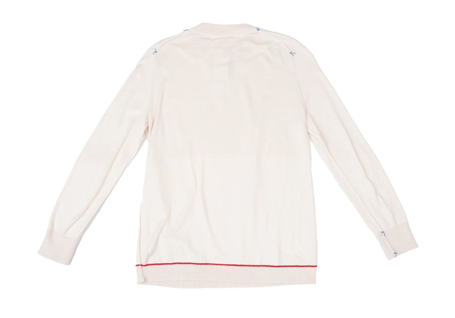 Maison Margiela Color-Stitch Design Knit Sweater in Ivory, Size M Size US M / EU 48-50 / 2 - 9 Thumbnail