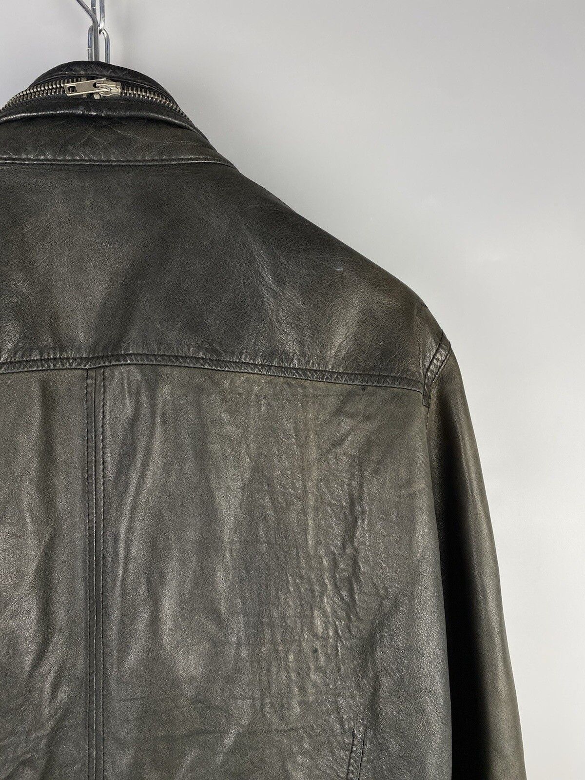 Allsaints Vintage Allsaints Mens Leather Biker Zip Bomber Jacket Size US M / EU 48-50 / 2 - 16 Thumbnail