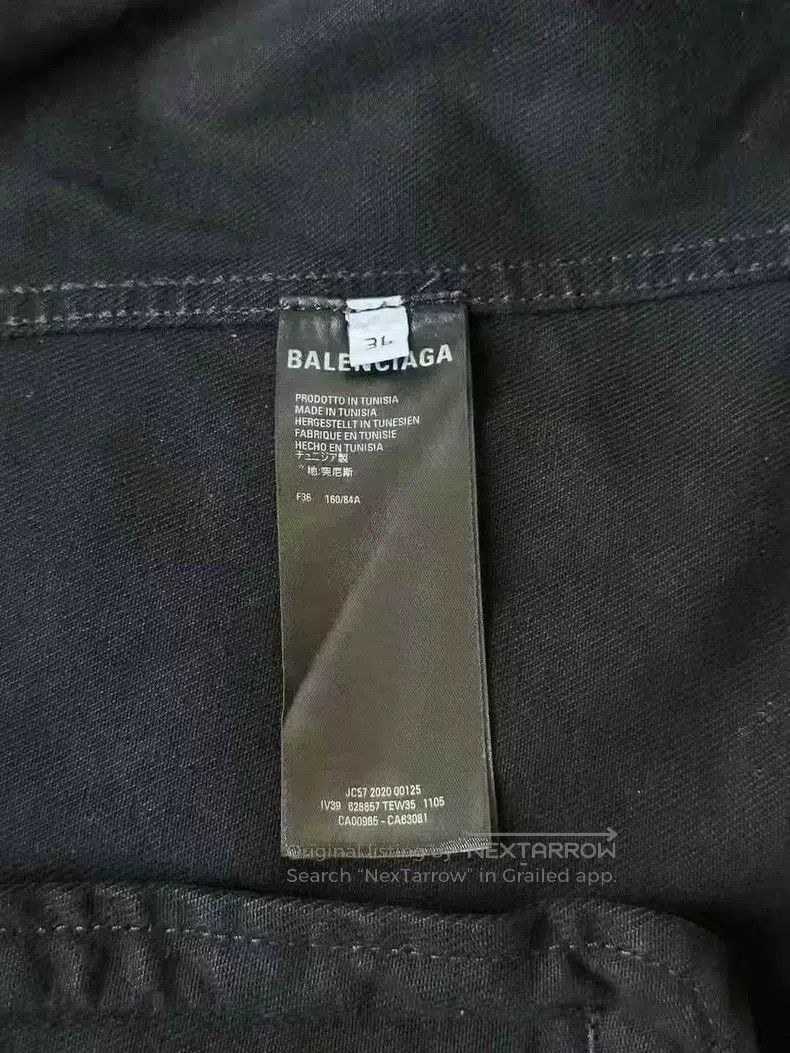 Balenciaga Balenciaga Black Crew Denim Jacket Size XS / US 0-2 / IT 36-38 - 4 Thumbnail