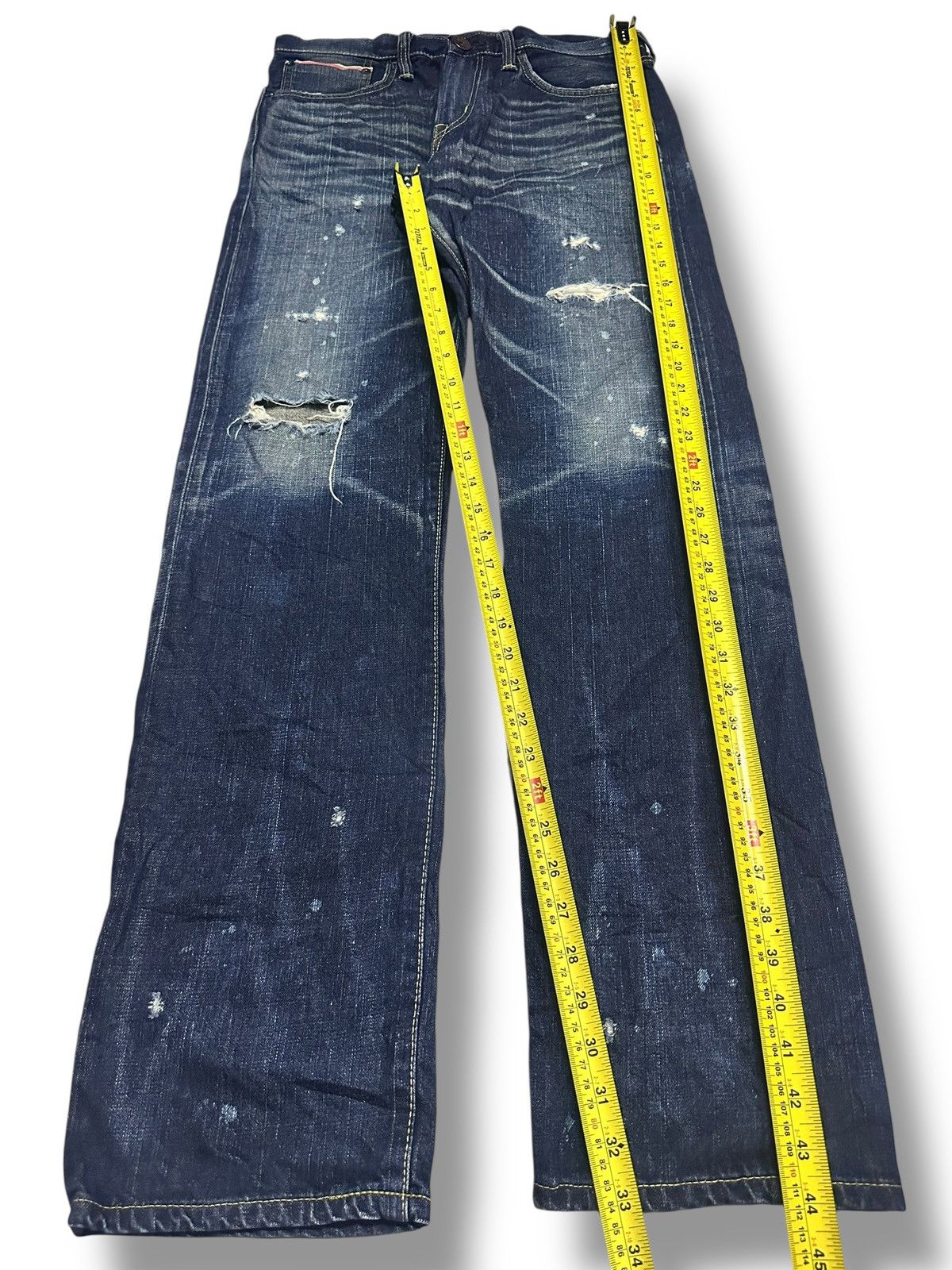 Edwin Edwin Vintage Selvedge Distressed and Painted Faded Wash Size US 33 - 12 Thumbnail