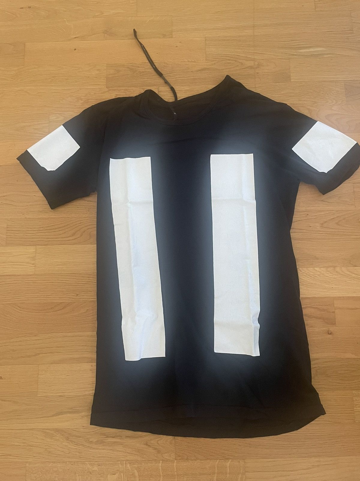 image of Boris Bidjan Saberi Bbs Black Graphic Shirt In Size Large, Men's