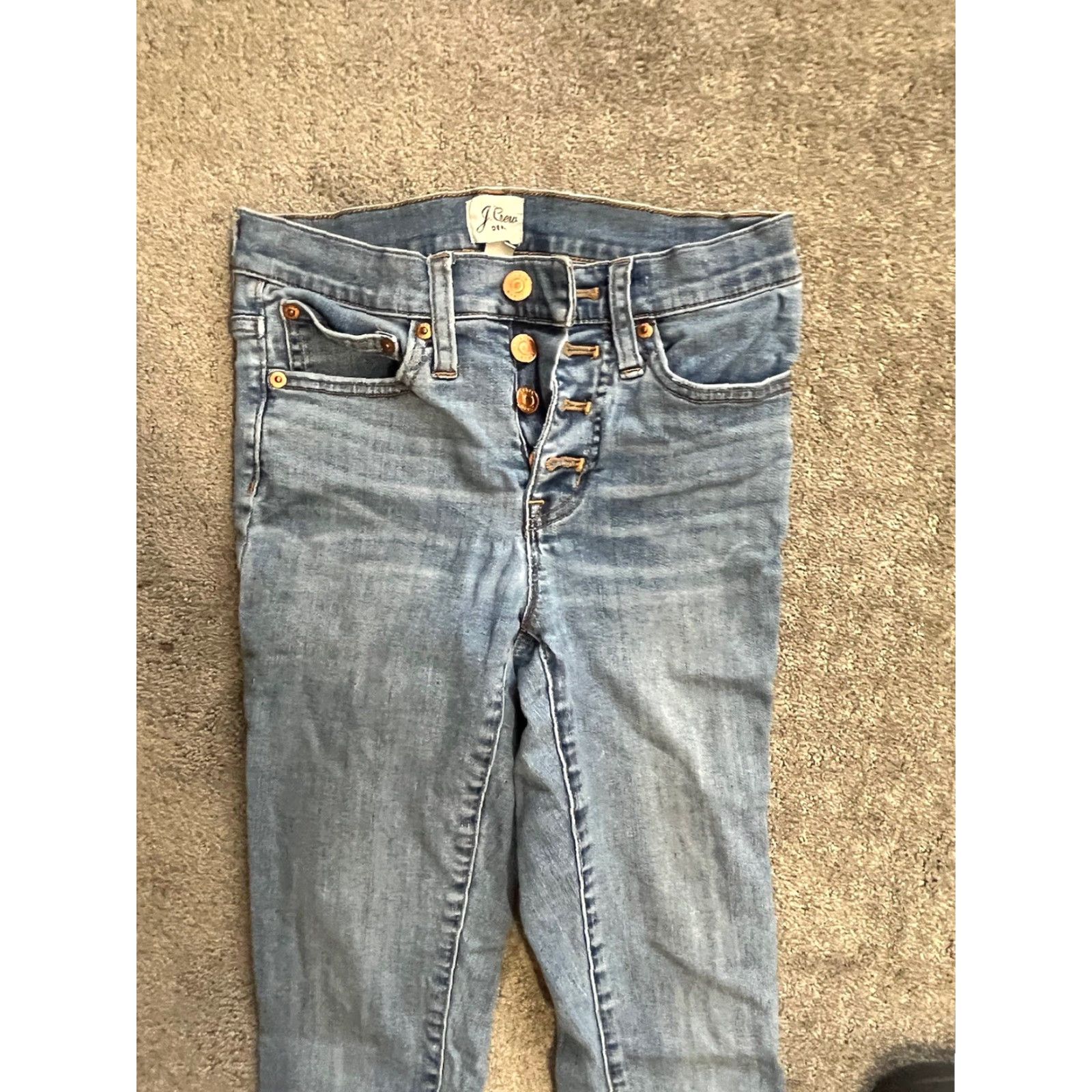 J.Crew JCrew Jeans Women’s 9-inch High Rise Toothpick Skinny Size 24 Blue Cotton Blend 28 in Inseam Slim Regular Pockets Zipper Button N/A Size 42" / US 20 - 2 Thumbnail