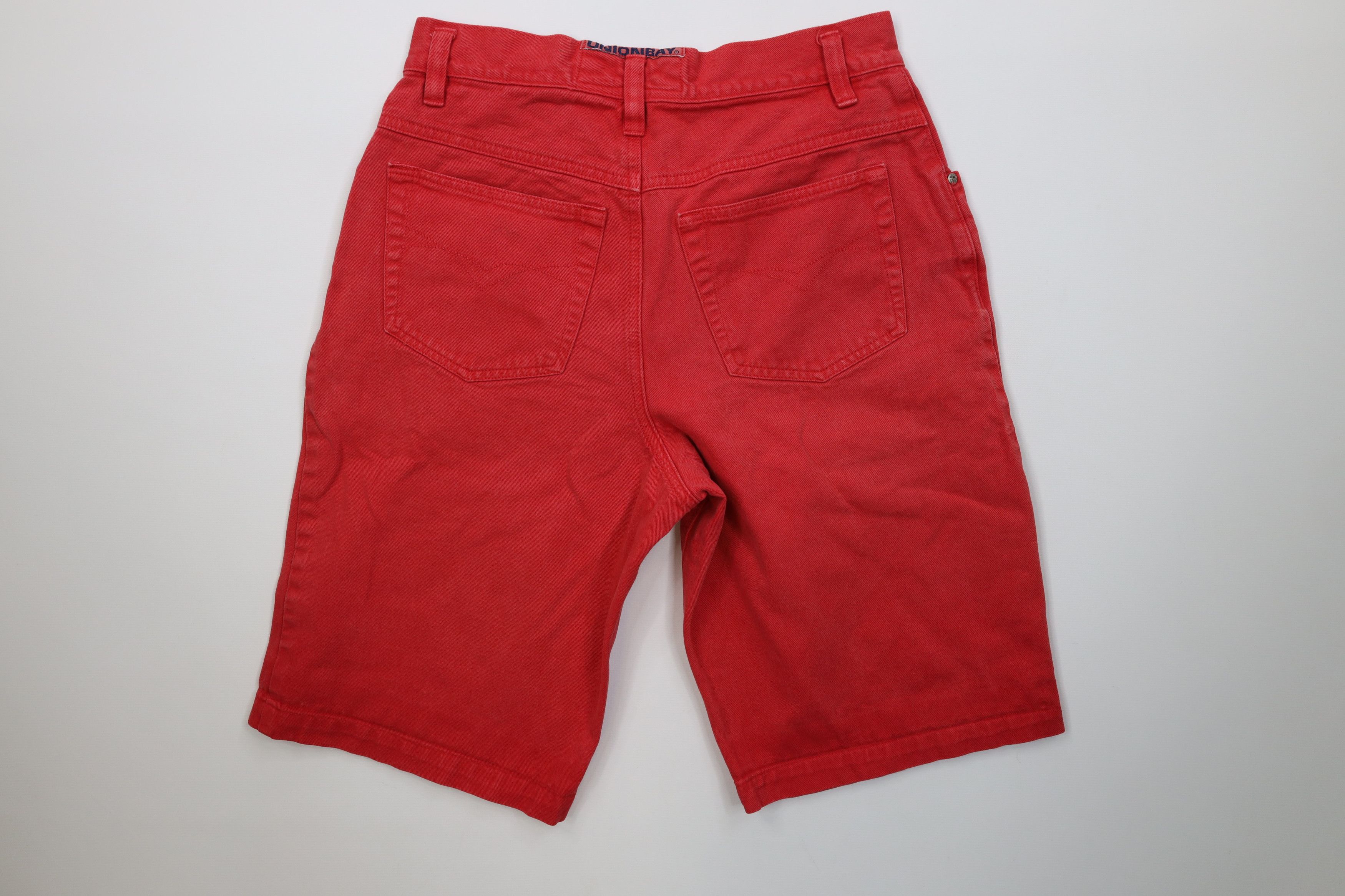 UNIONBAY Vintage 90s Unionbay Surfing Baggy Fit Denim Jean Shorts Red Size US 30 / EU 46 - 10 Thumbnail