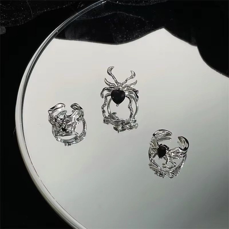 Jewelry 3pcs Gothic Spider Opening Ring Size ONE SIZE - 6 Thumbnail