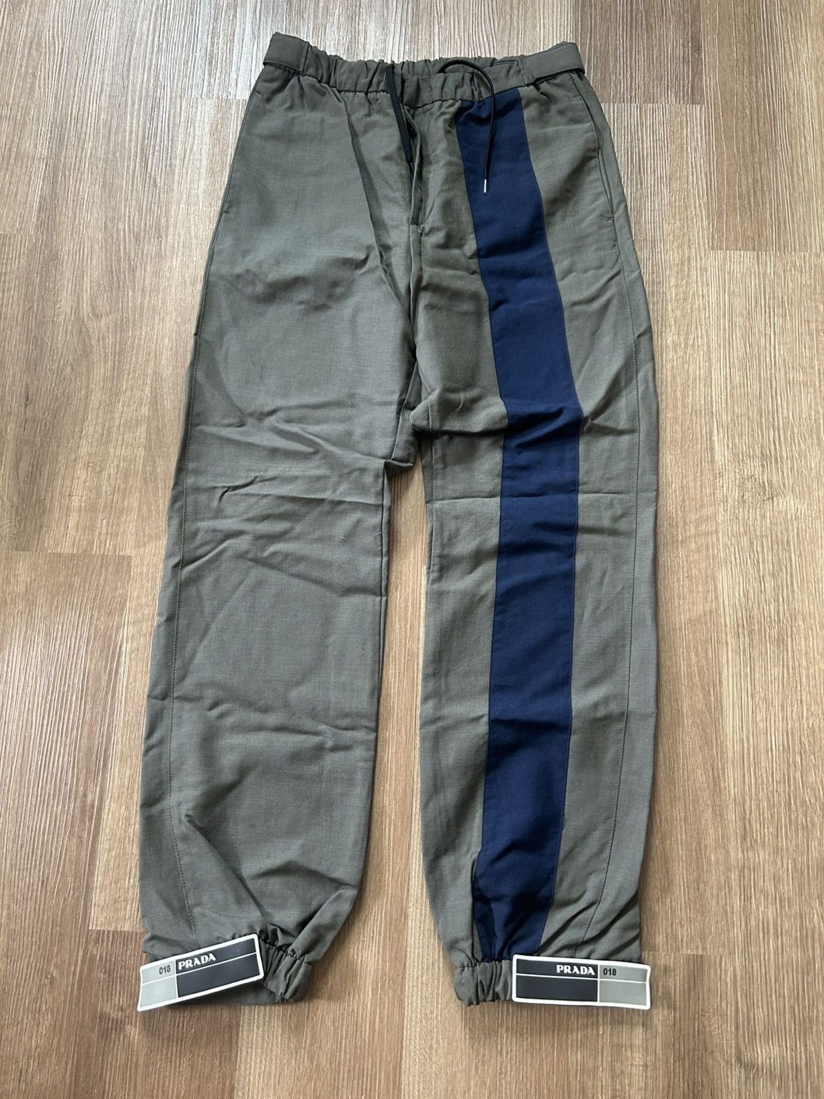 Prada Prada Track Pants Olive/Navy 2018 Size US 31 - 1 Thumbnail