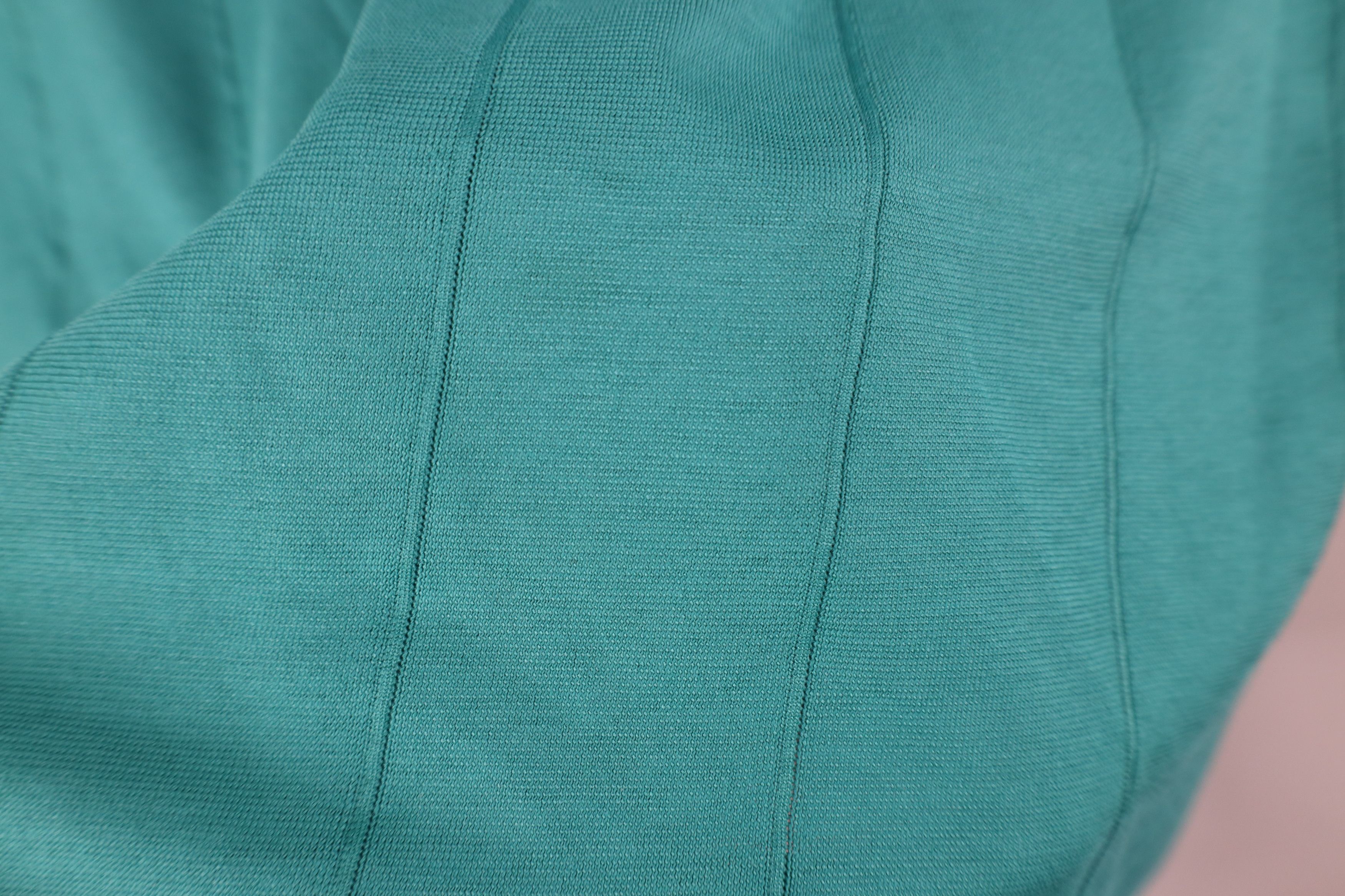 Vintage Vintage 90s Streetwear Striped Knit Golf Polo Shirt Teal Size US L / EU 52-54 / 3 - 8 Thumbnail