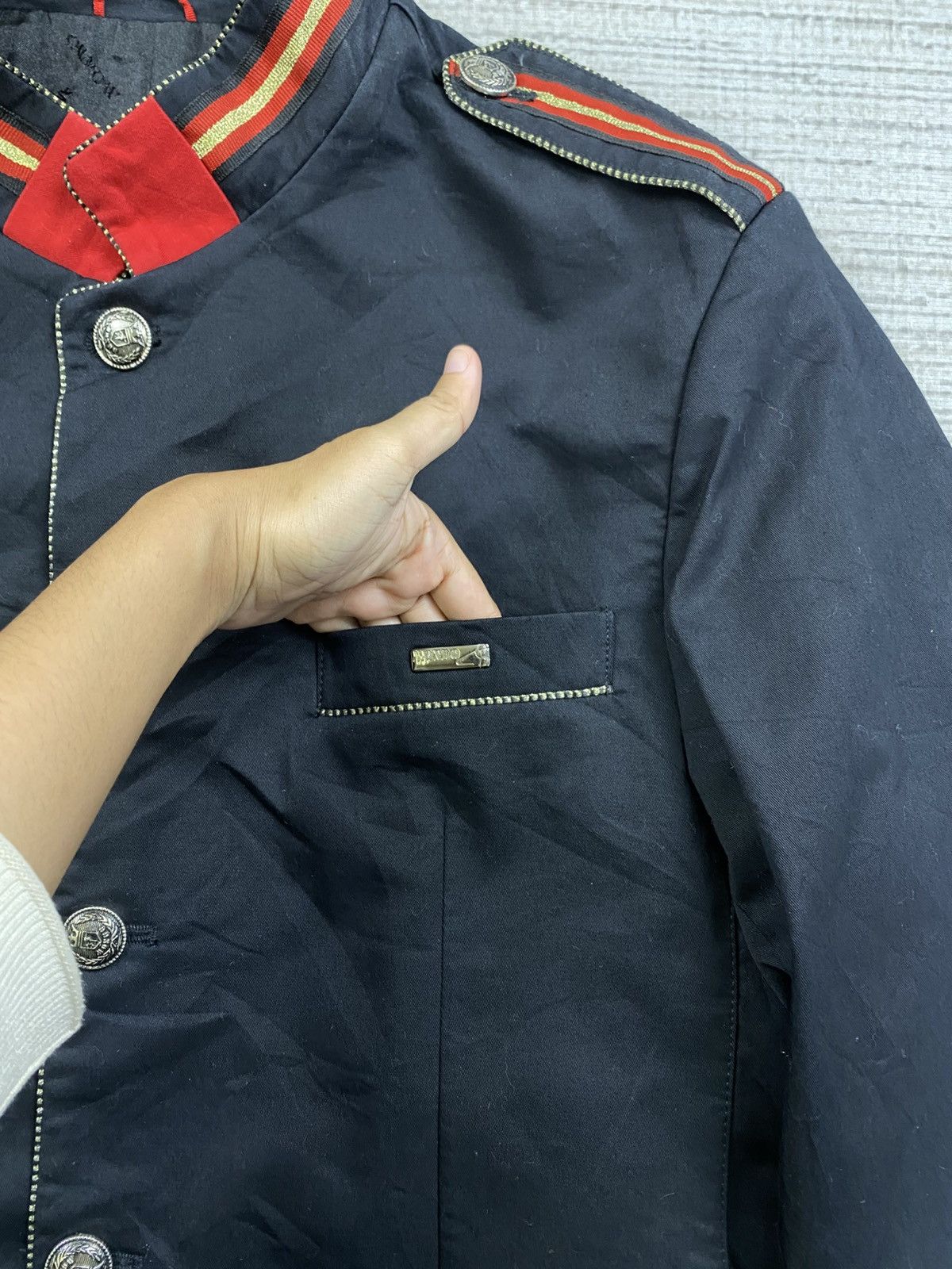 Le Grande Bleu (L.G.B.) Vintage Mondo Military Uniform Button Suit Jacket Size US M / EU 48-50 / 2 - 7 Thumbnail