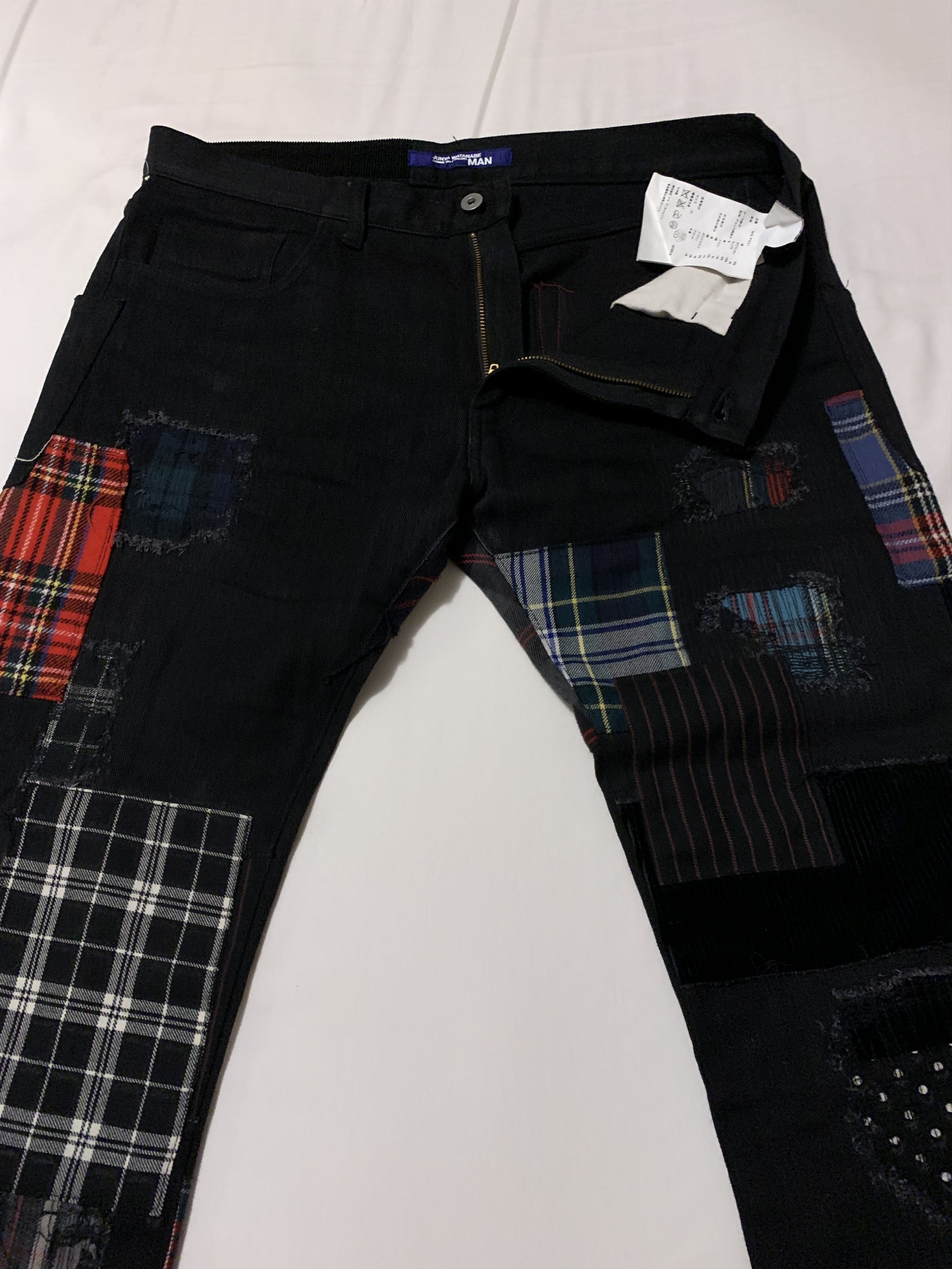 Black Patchwork denim jeans