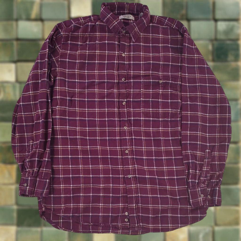 Sears Sears VTG 90s Flannel Plaid The Mens Store Purple Check Plaid Mens L Tall Shirt Long Sleeve Array Size US L / EU 52-54 / 3 - 1 Thumbnail