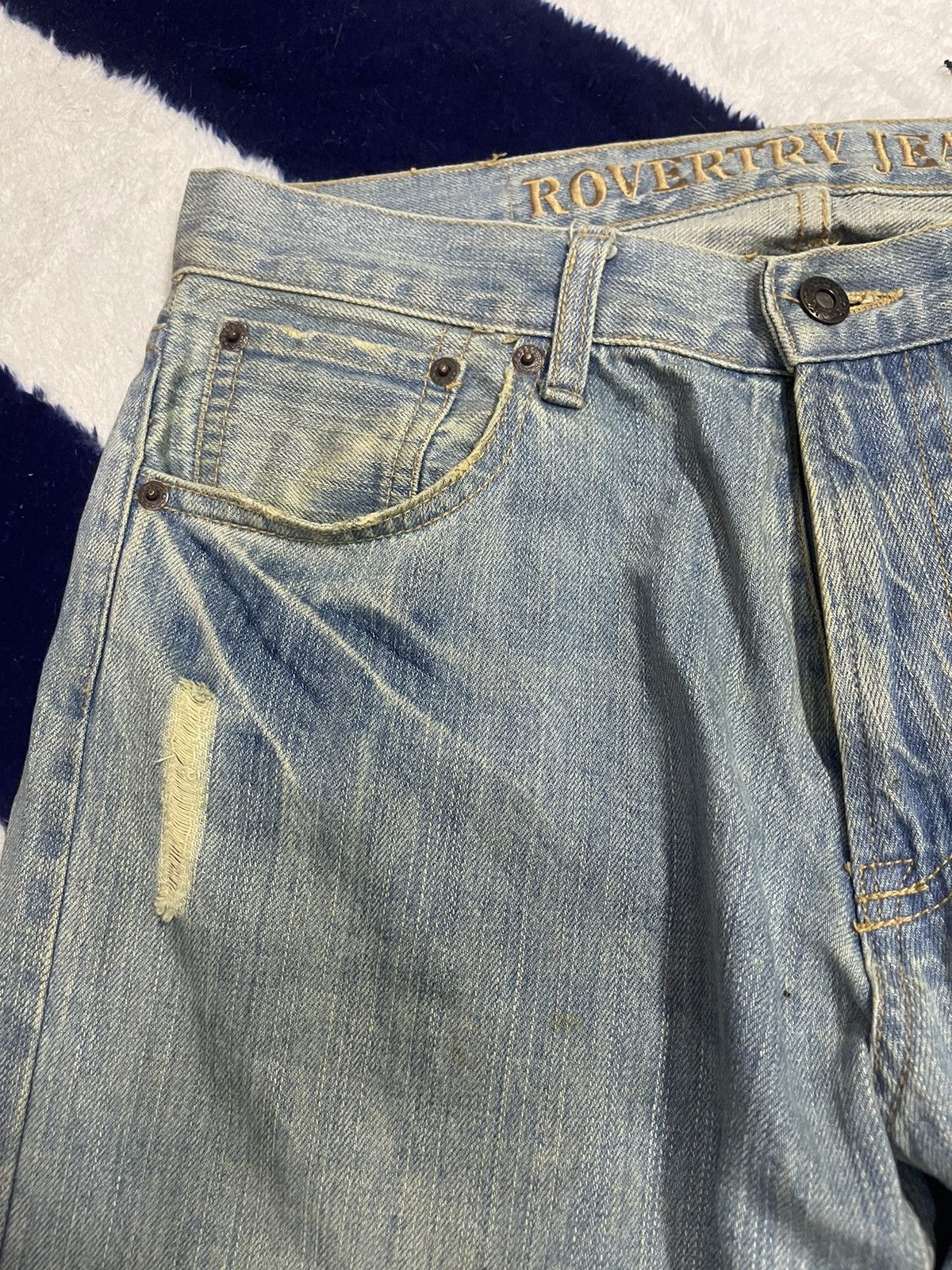 Japanese Brand Rovertry Distressed Jeans (14) Size US 32 / EU 48 - 12 Thumbnail