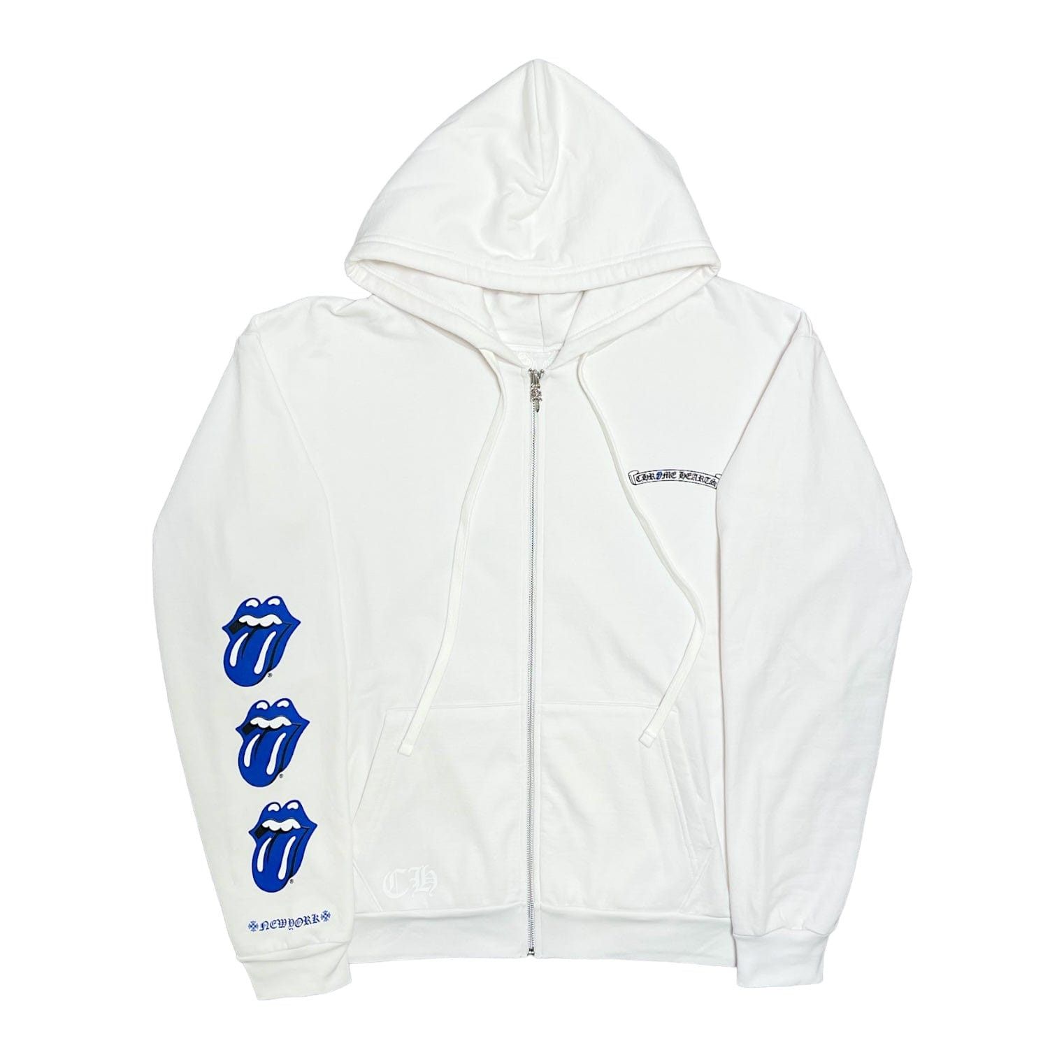 パーカー・フーディ Chrome hearts Rolling stones NY 2024 tour Hoodie White Blue Chrome hearts Rolling stones NY 2024 tour Hoodie White Blue