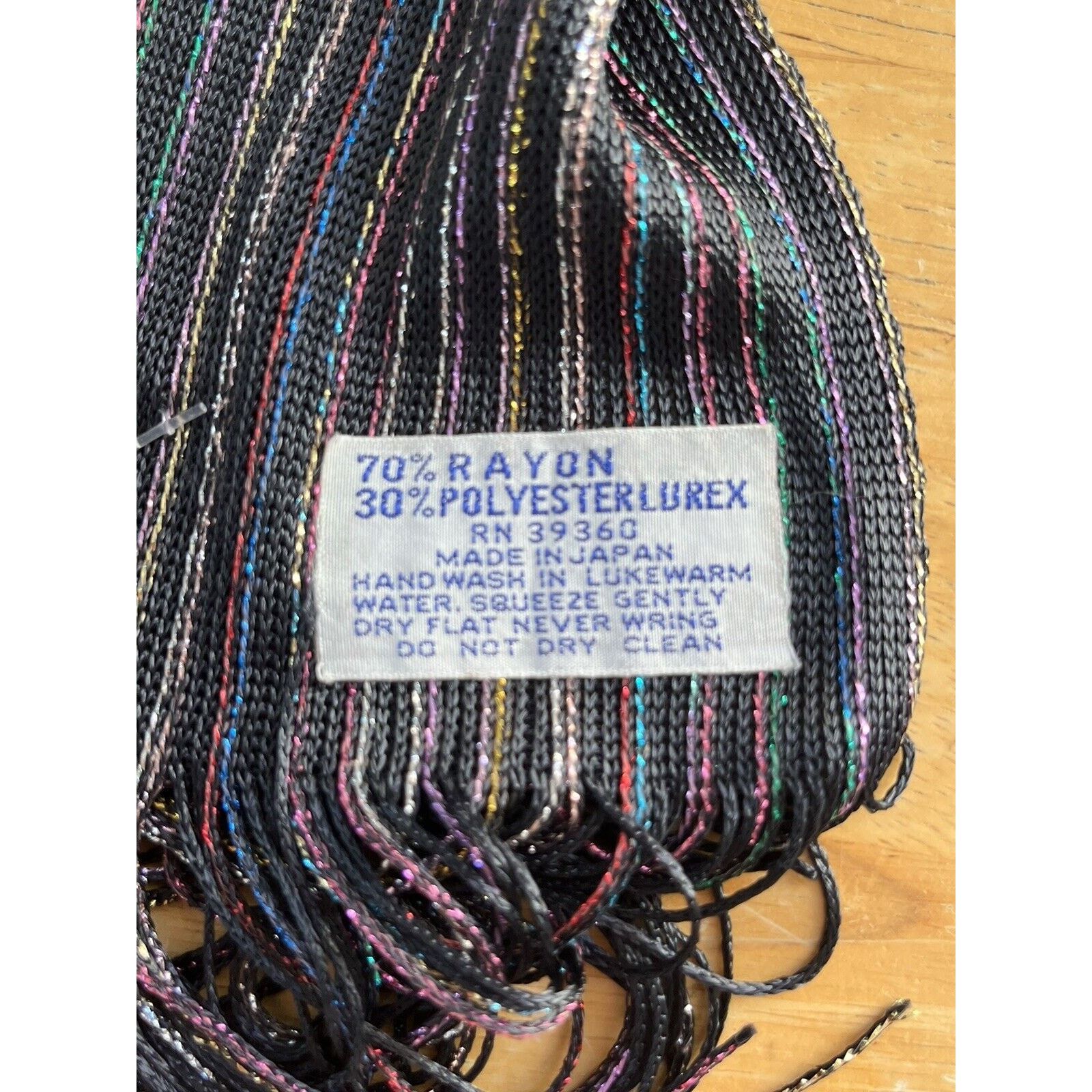 Other VTG Black Multi Color SCARF JAPAN SHAWL COWL 60" Size ONE SIZE - 4 Thumbnail