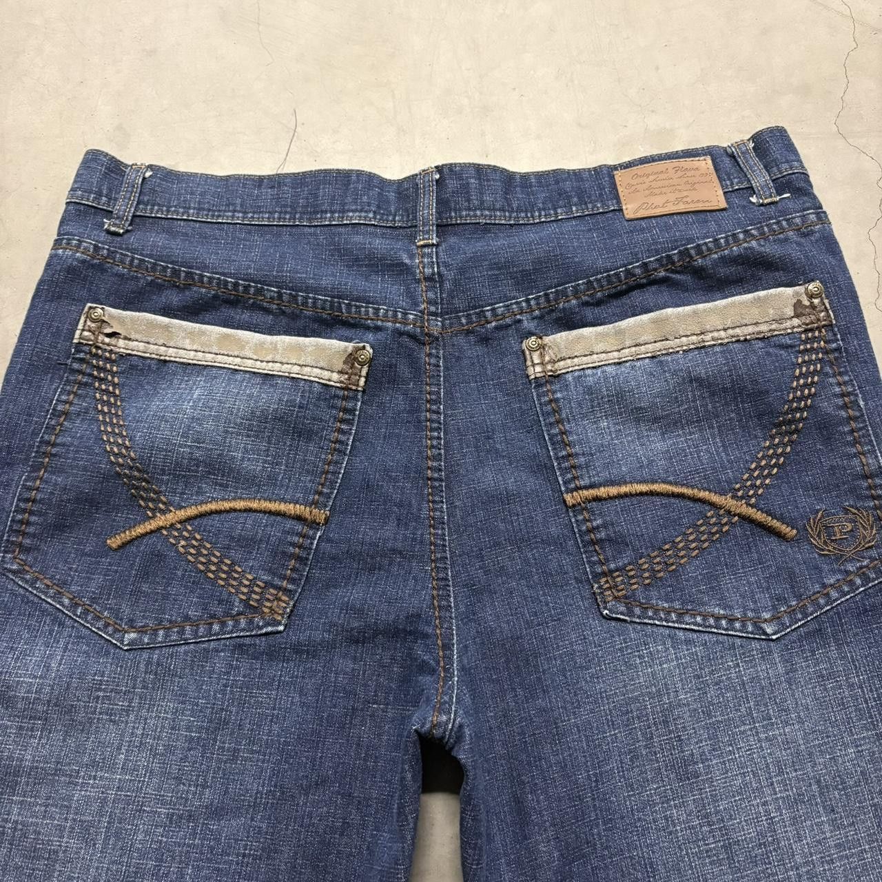 Phat Farm Crazy Vintage Y2K 2000s Super Baggy Phat Farm Skater Dark Wash Grunge Denim Jeans! Size US 38 / EU 54 - 7 Thumbnail
