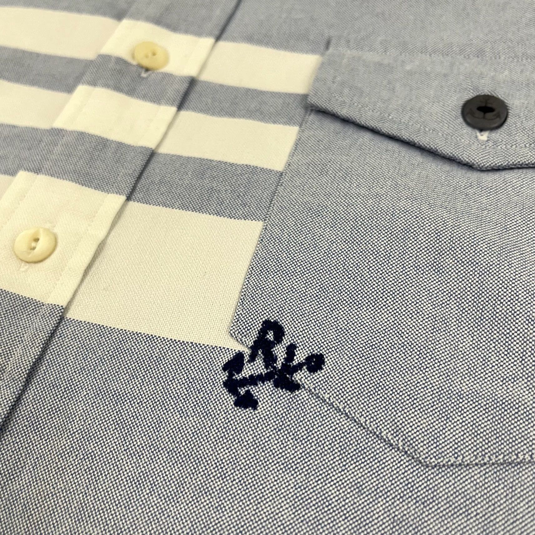 Ralph Lauren VINTAGE Ralph Lauren Oxford Shirt Men Medium Classic Blue White Short Sleeve Button-Down Casual Business Formal Size US M / EU 48-50 / 2 - 2 Thumbnail
