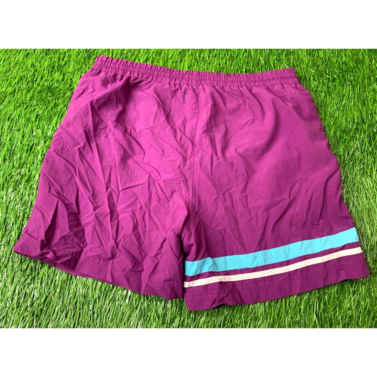 Fila FILA SPORT ORIGINAL MEN BEACH SHORTS L Purple Mint Pink Solid Logo Beach Size US 33 - 8 Thumbnail