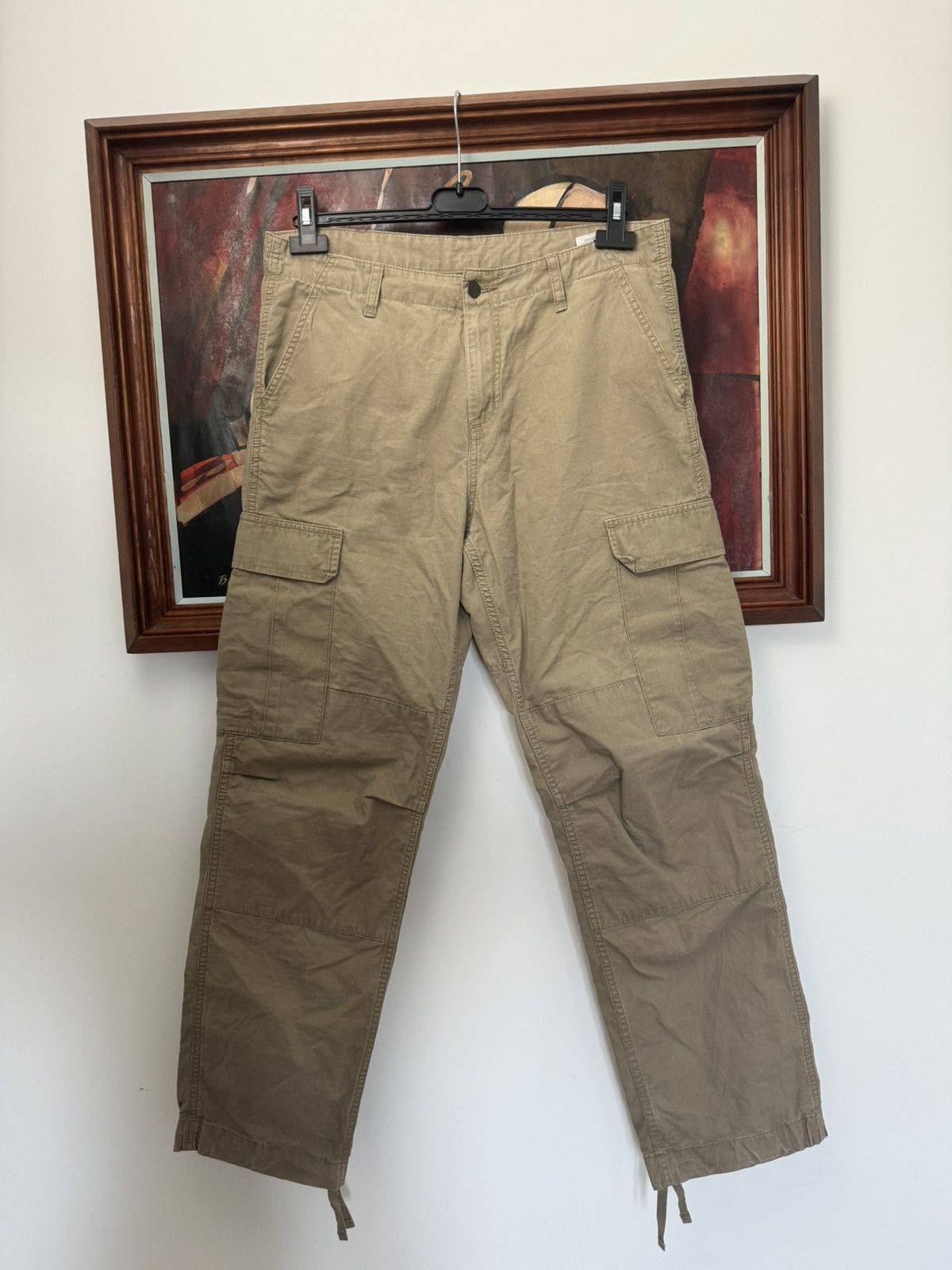 Carhartt Carhartt Regular Cargo Pant Beige Vintage Workwear Rare Hype Size US 33 - 2 Thumbnail