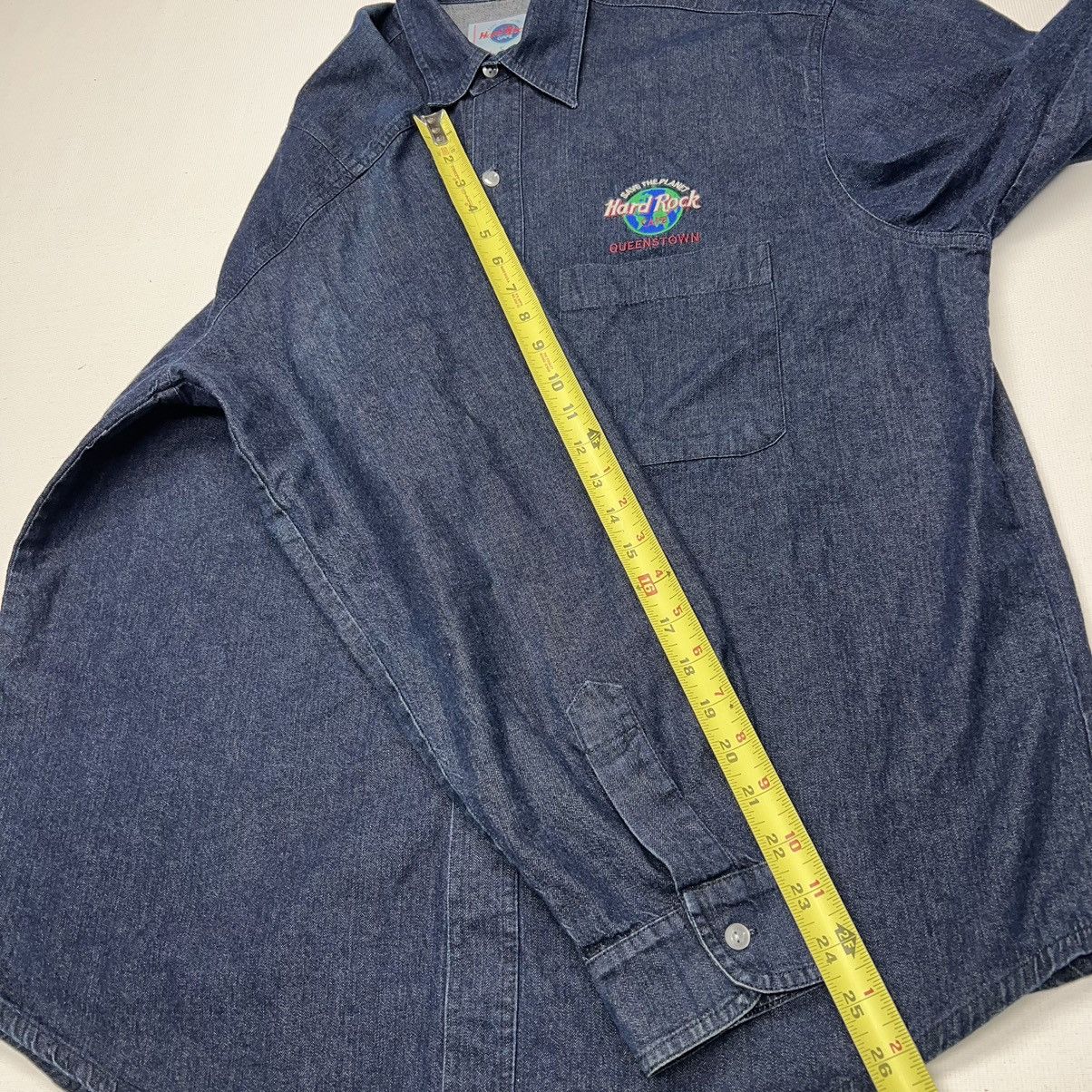 Hard Rock Cafe × Vintage VTG Hard Rock Cafe Denim Shirt Blue Button Queensland Y2K Size US L / EU 52-54 / 3 - 19 Thumbnail