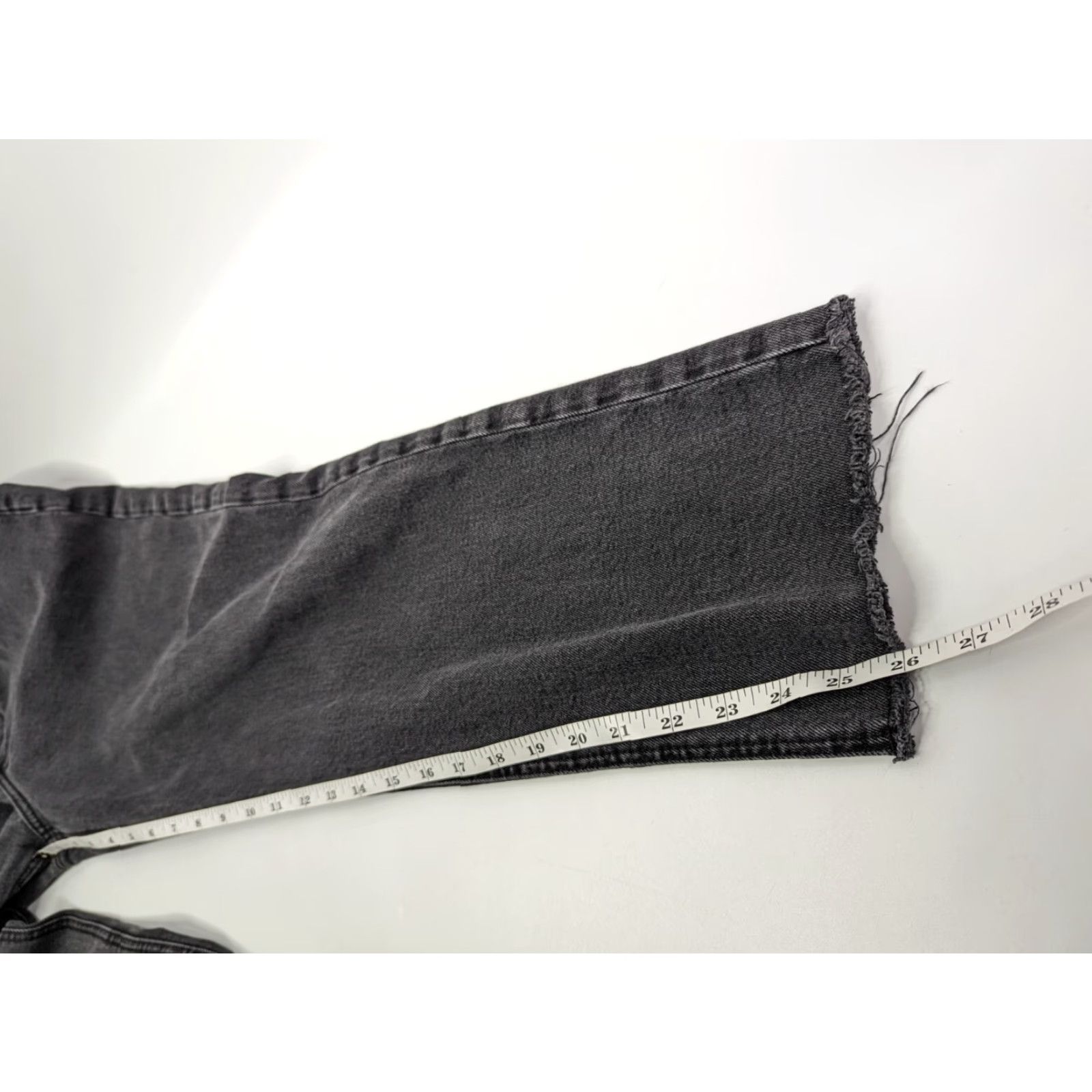 Old Navy Old Navy Jeans Women's 12 Black Lantern Ski Hi Straight Extra High Rise Raw Hem Denim Cotton Spandex 5-Pocket Design Button Zipper Regular Size 34" / US 12 / IT 48 - 6 Thumbnail
