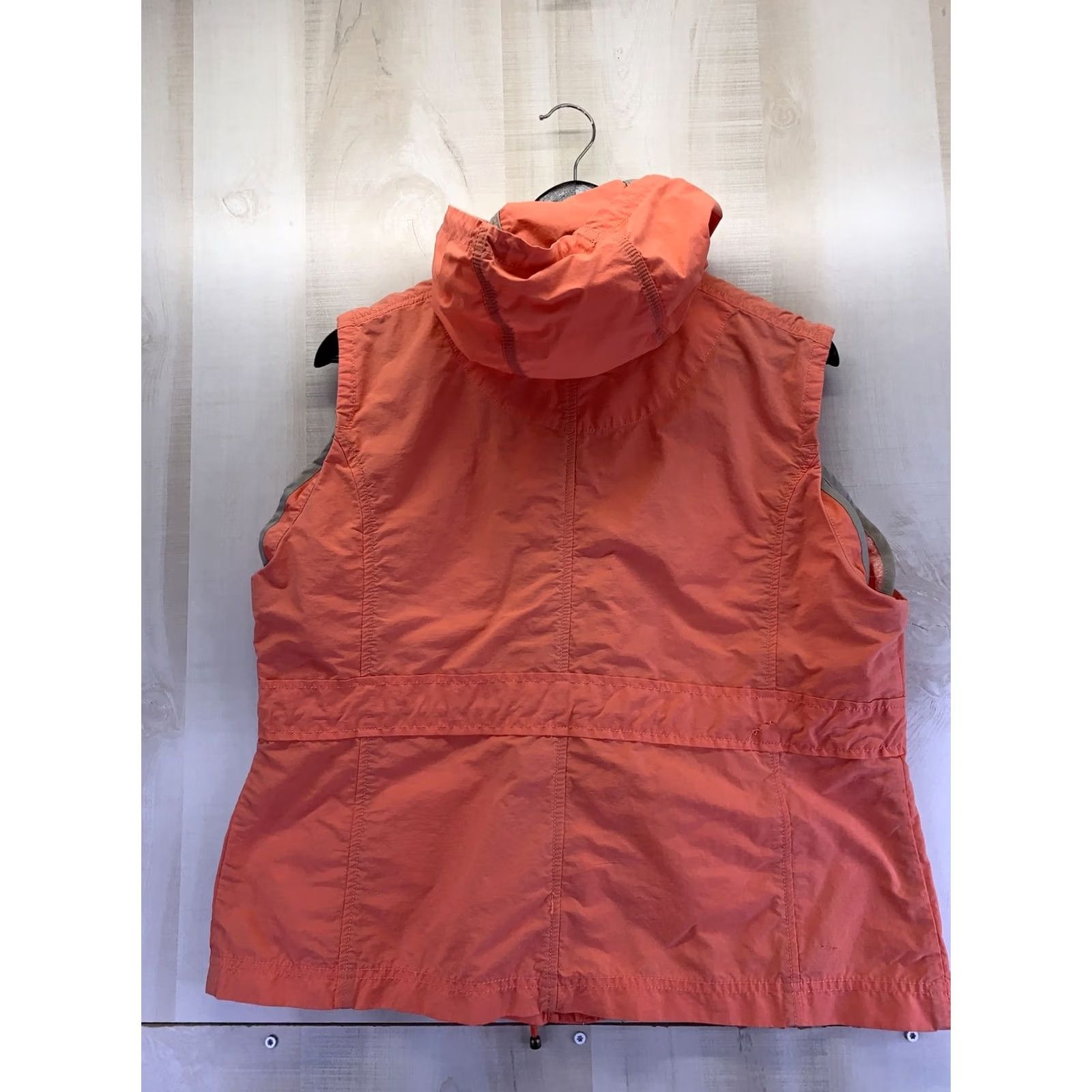 Cotton On VINTAGE? No. Caribbean Joe Vest Womens Orange Hooded Cotton/Nylon XL-6577 Size XL / US 12-14 / IT 48-50 - 4 Thumbnail