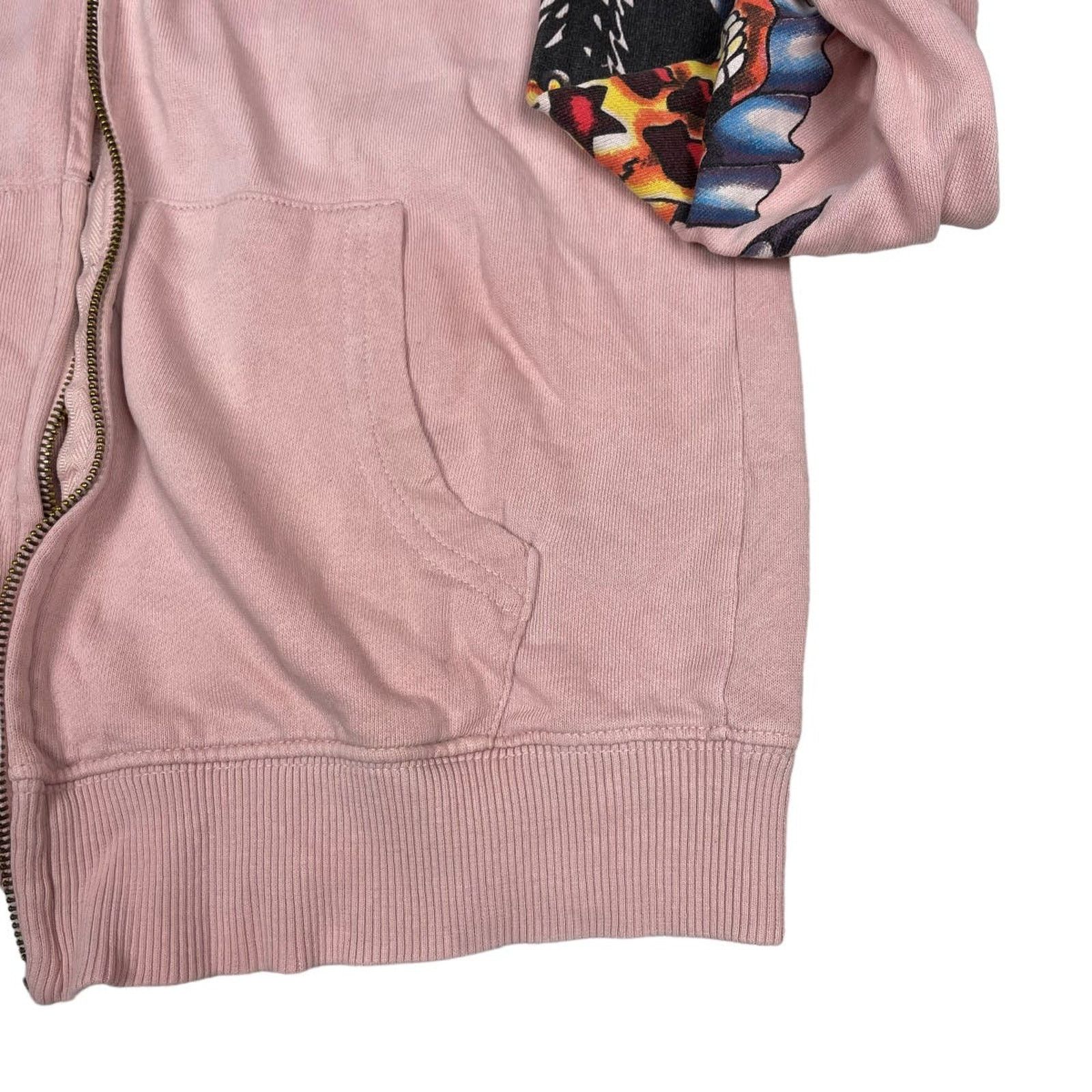 Ed Hardy Ed Hardy Women's Pink Cotton Full Zip Hooded Jacket Medium Size M / US 6-8 / IT 42-44 - 14 Thumbnail