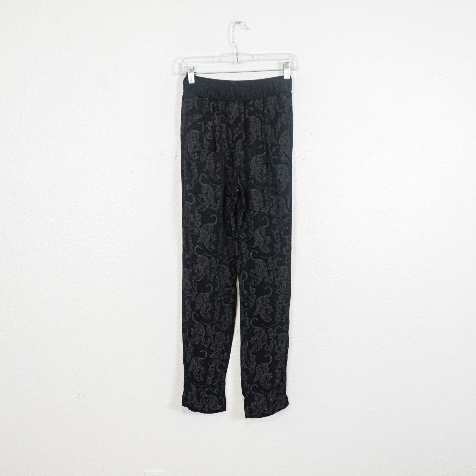 Sandro Sandro Paris Women's Tiger embroidered Pants in black size 1 Size 24" / US 00 / IT 34 - 10 Thumbnail