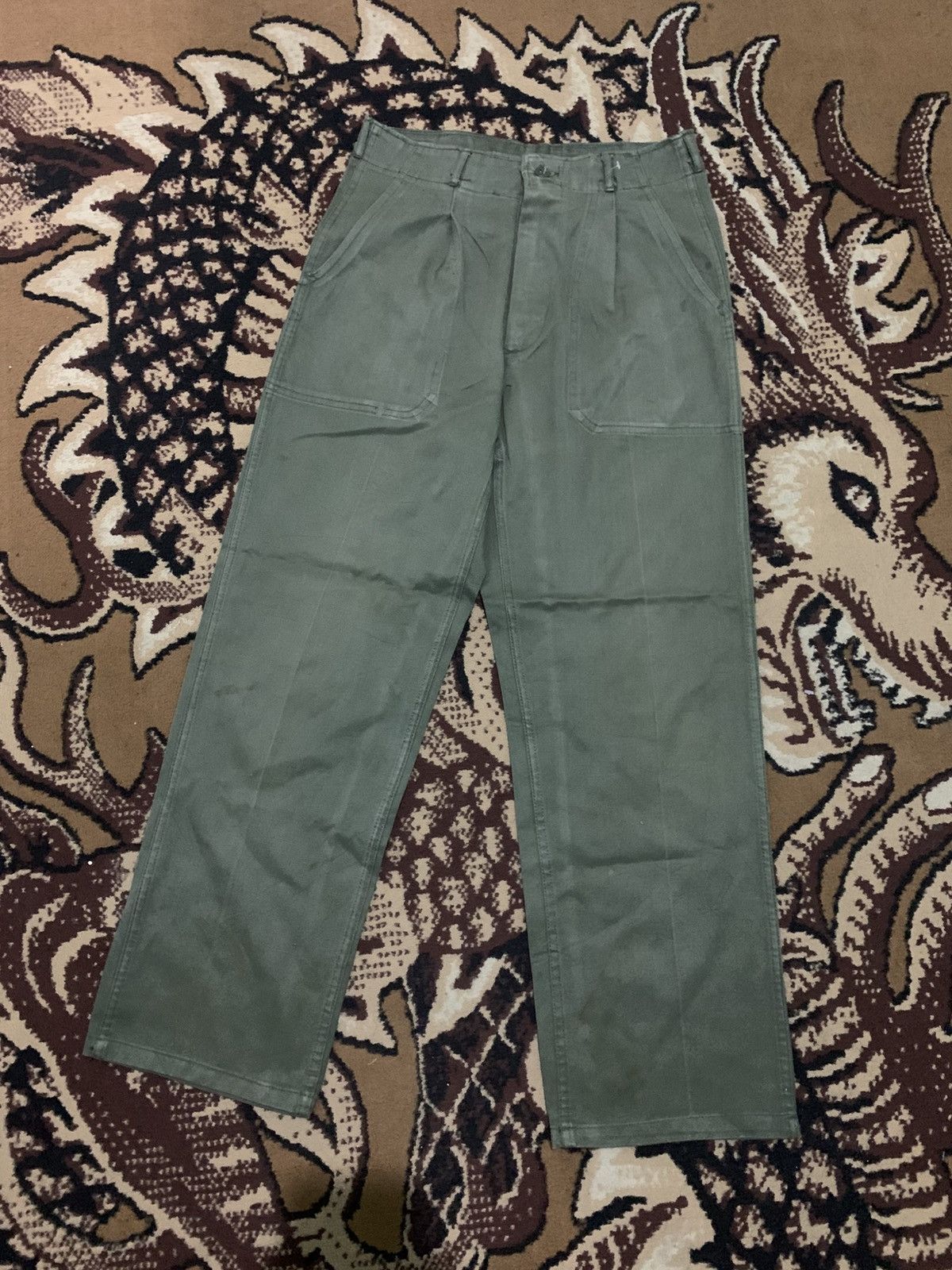 Vintage 80s Fatigue Pants Army OG 107 Size US 30 / EU 46 - 1 Thumbnail