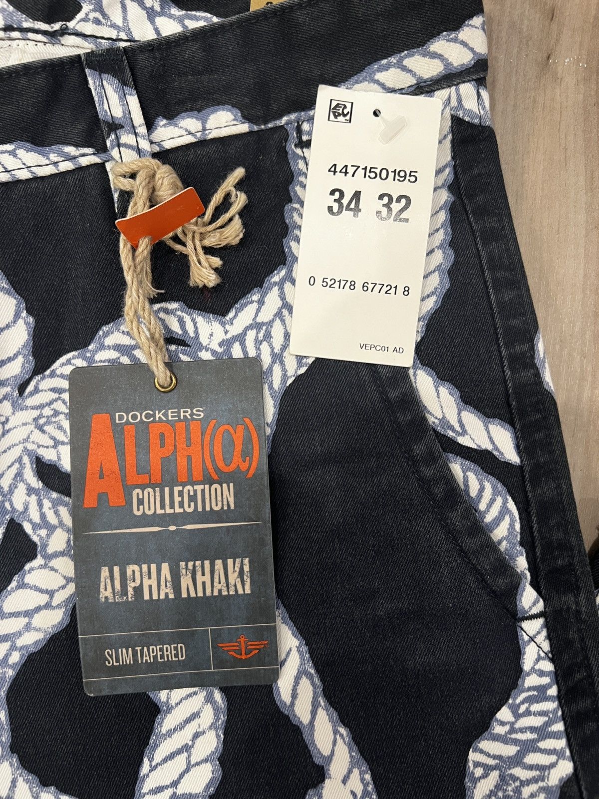 Dockers Dockers Alpha Slim Blue Rope AOP Khakis 2013 Size US 34 / EU 50 - 4 Thumbnail