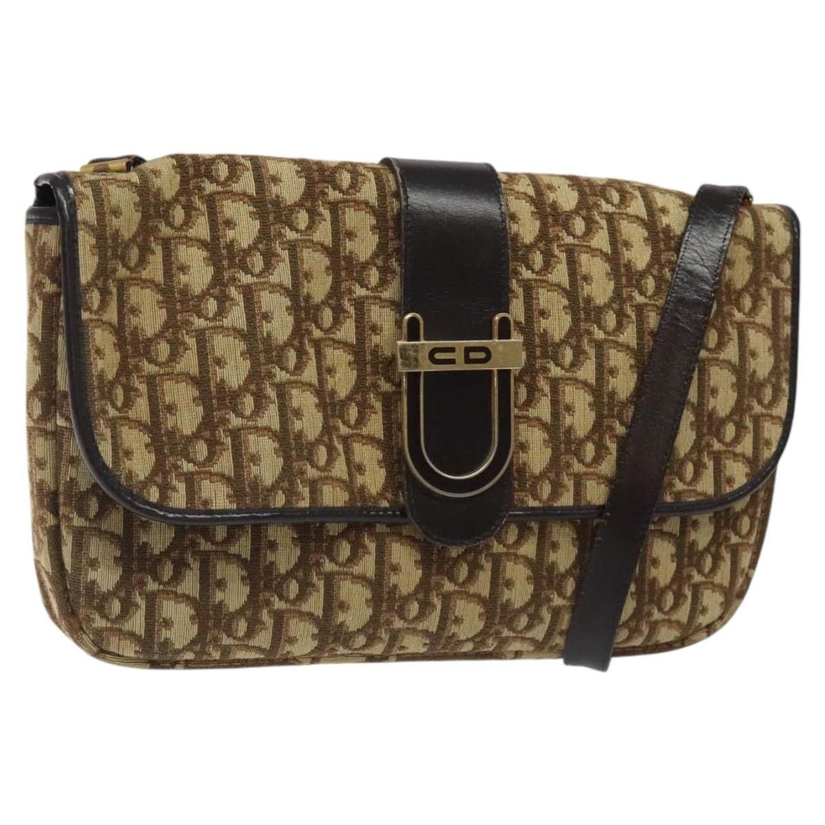 Dior DIOR Trotter Canvas Shoulder Bag Brown Gold Size ONE SIZE - 1 Thumbnail