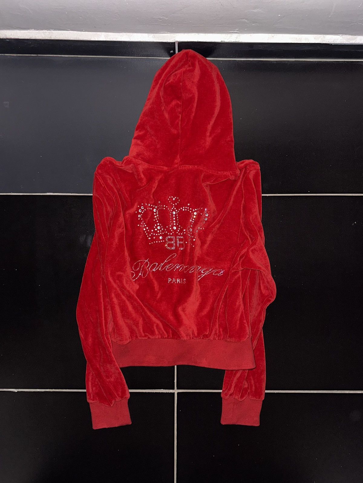 Fall 24 rhinestone cropped zip up hoodie