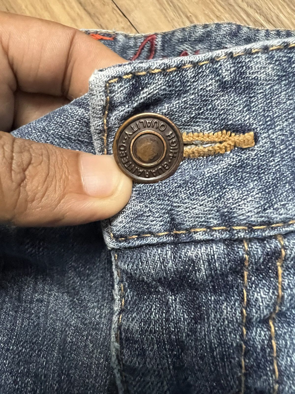 Japanese Brand Vintage Ovrivin Bootcut Jeans with Cargo Flap Pockets (43) Size US 37 - 7 Thumbnail