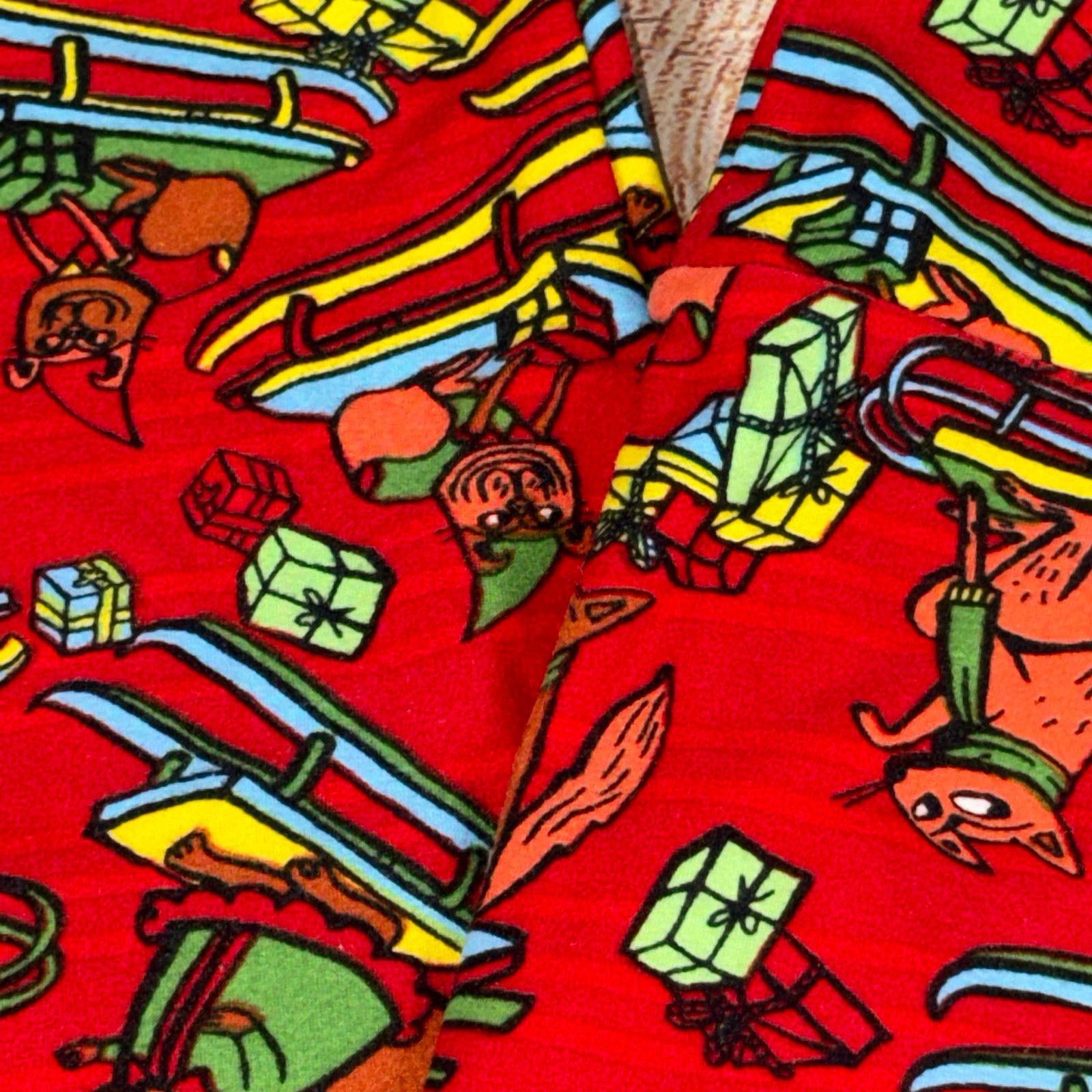 Other LuLaRoe TC2 Red Holiday Squirrel & Elf Print Leggings Size 42" / US 20 - 3 Thumbnail