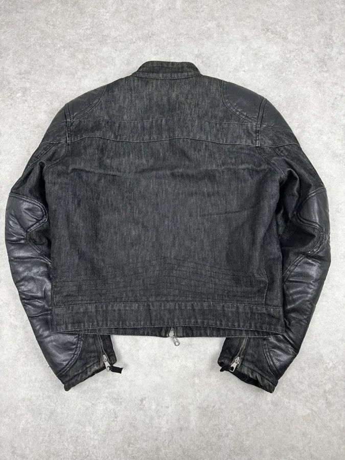 Daniele Alessandrini 2000s Daniele Alessandrini Biker Raw Grey Denim Jacket Size US S / EU 44-46 / 1 - 4 Thumbnail