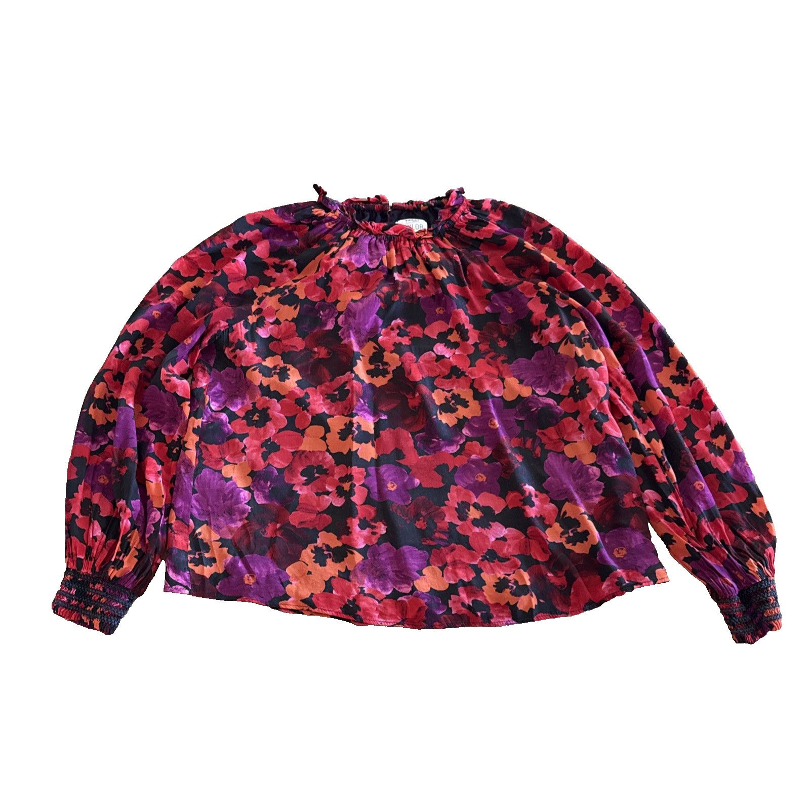 Saylor SAYLOR Beck Floral Top Red Orange Purple Multi Long Sleeve M Size M / US 6-8 / IT 42-44 - 3 Thumbnail