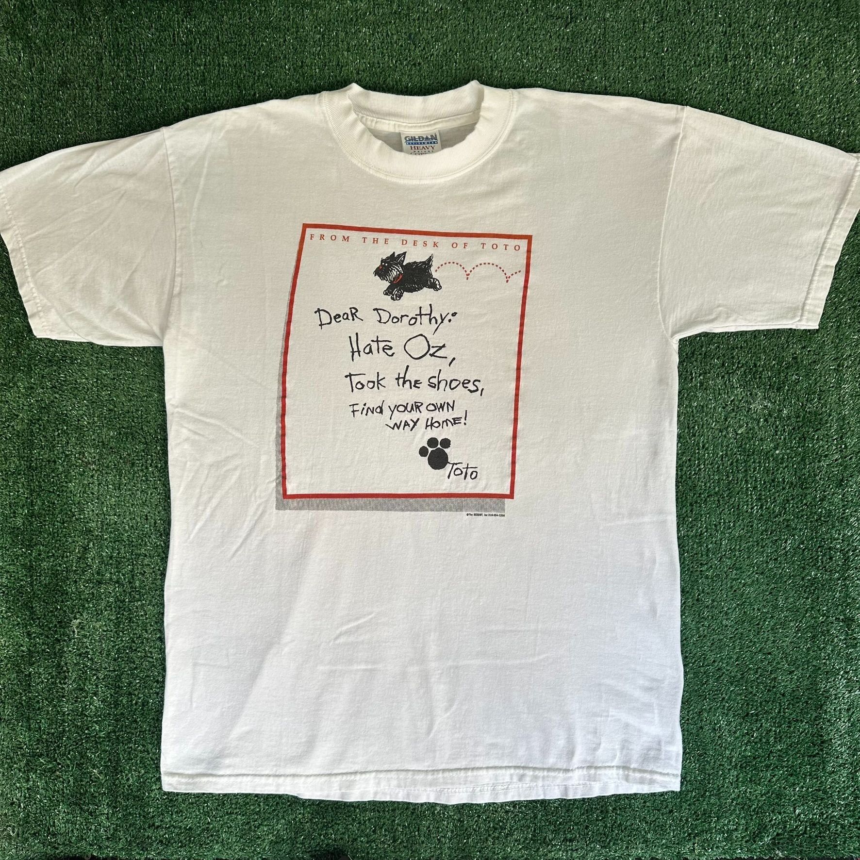 Gildan Vintage 90s Wizard of Oz T-Shirt Toto Dorothy Film Movie Tee Size US L / EU 52-54 / 3 - 1 Thumbnail