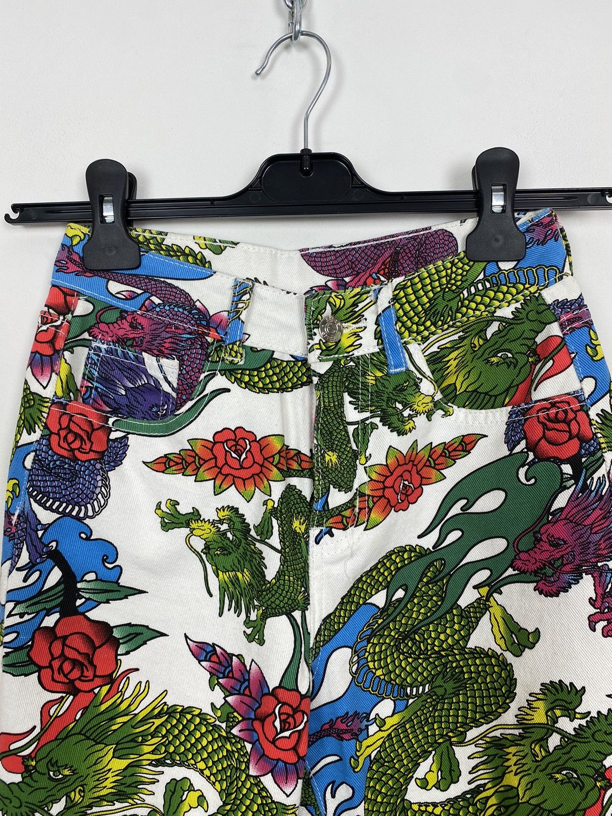 Other Jaded London Cropped Oversized Denim Jacket In Dragon Print Size S / US 4 / IT 40 - 10 Thumbnail