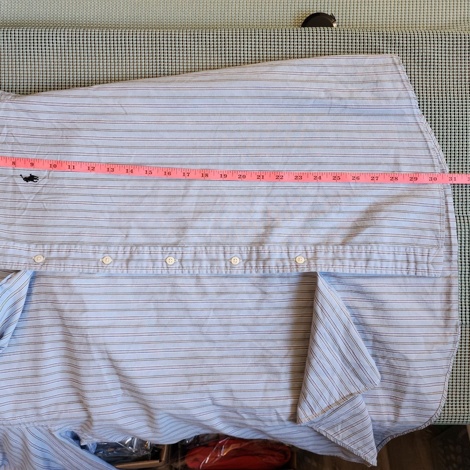 Ralph Lauren Ralph Lauren Men's XL Blue Striped Custom Fit Shirt Size US XL / EU 56 / 4 - 5 Thumbnail