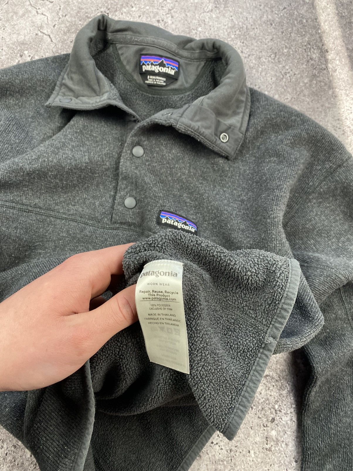 Patagonia × Vintage Vintage Patagonia fleece synchilla grey colour snap T Size US S / EU 44-46 / 1 - 5 Thumbnail