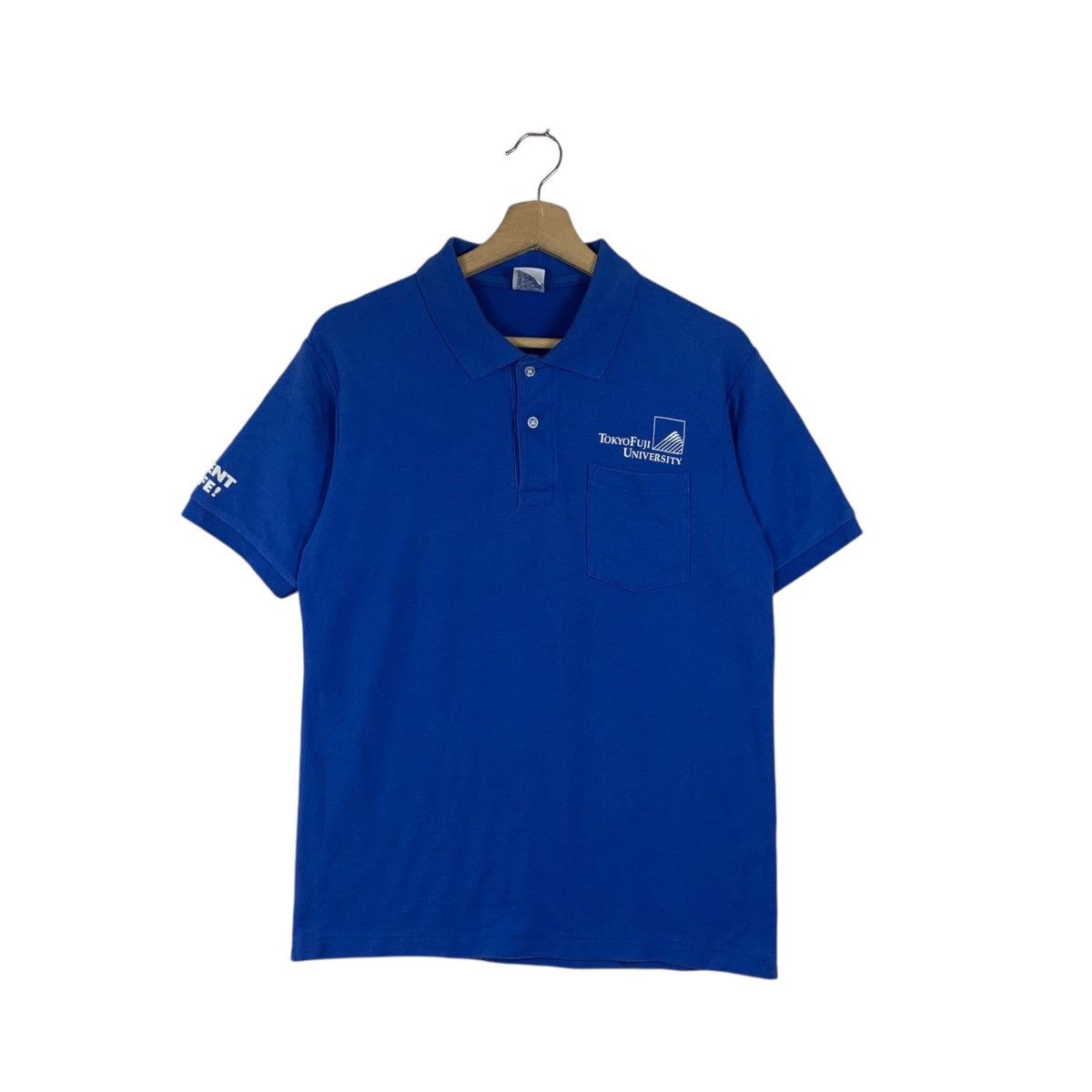 Vintage TOKYO FUJI UNIVERSITY Event Produce Semi Polo Tee Shirt Top Size US L / EU 52-54 / 3 - 1 Thumbnail